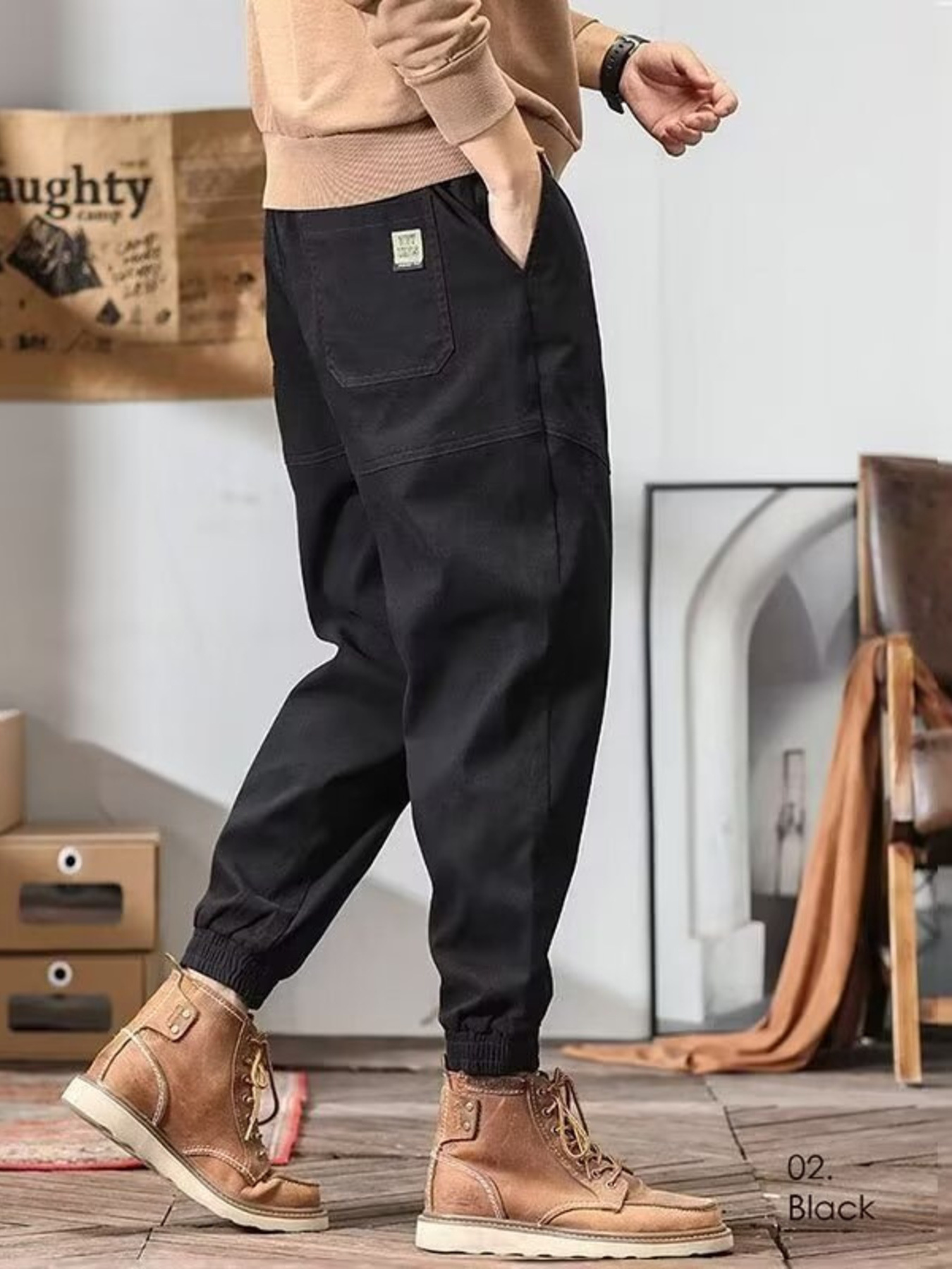 Men's Plus Size Drawstring Loose Fit Joggers