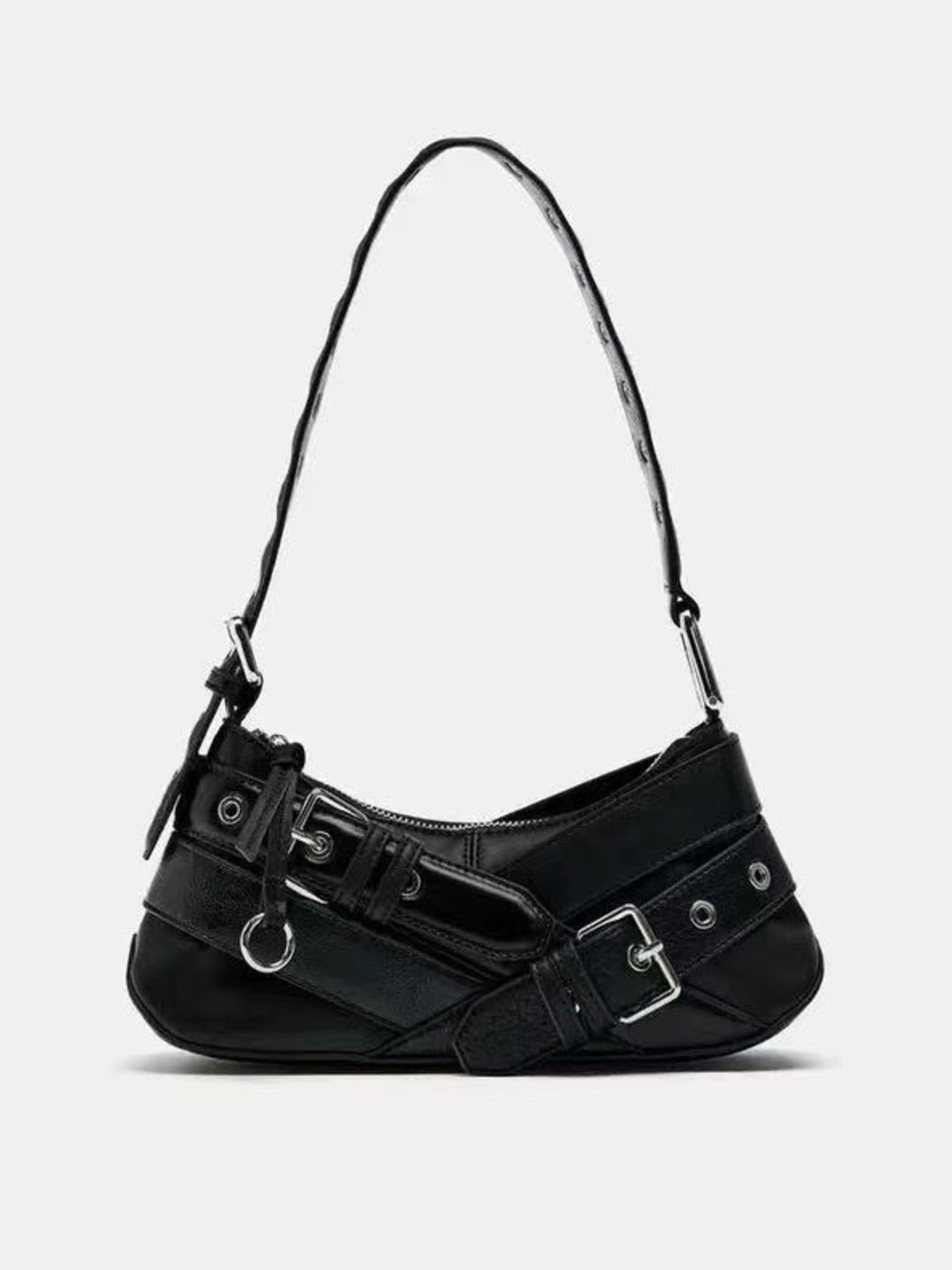 Buckled Accent Shoulder Bag