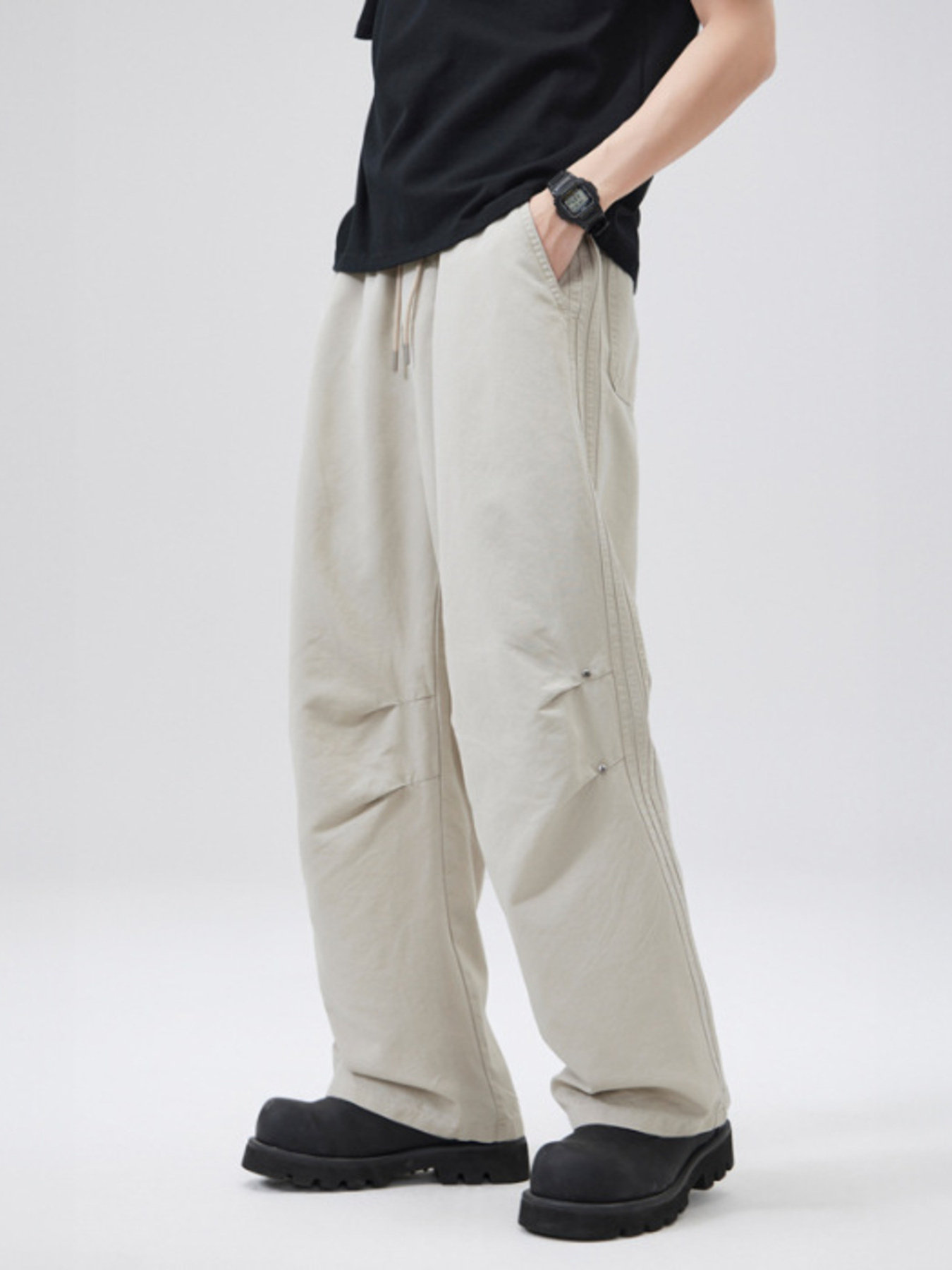 Men's Full Size Wide Leg Drawstring Pants Plus Size