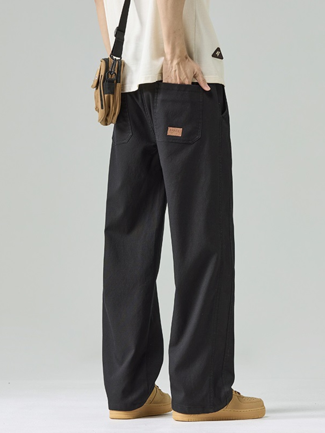 Men's Plus Size Casual Drawstring Wide Leg Pants