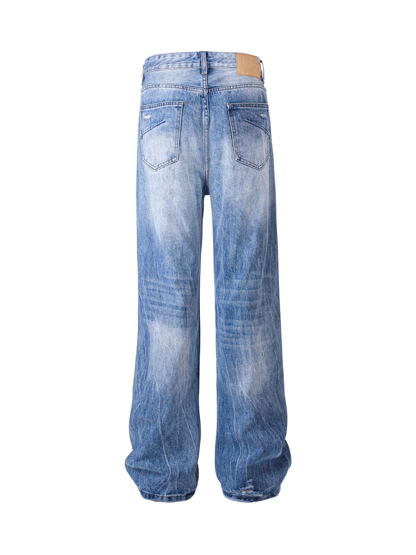 Men's Distressed Wide Leg Jeans