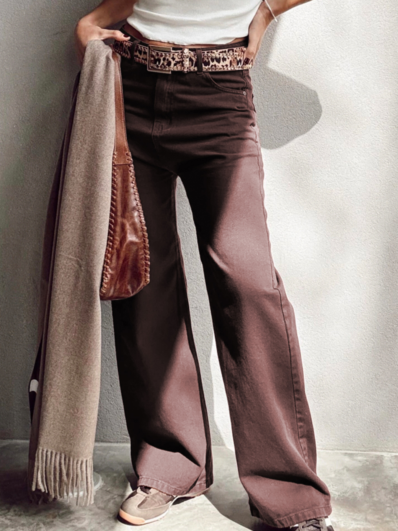 Wide Leg High Waist Denim Jeans