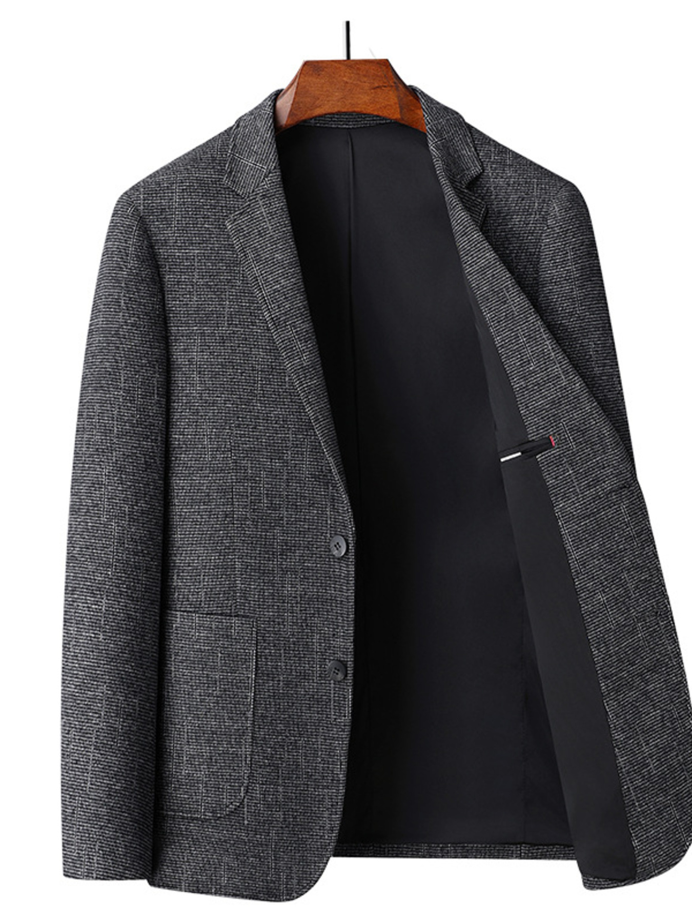 Men's Single-Breasted Tweed Blazer
