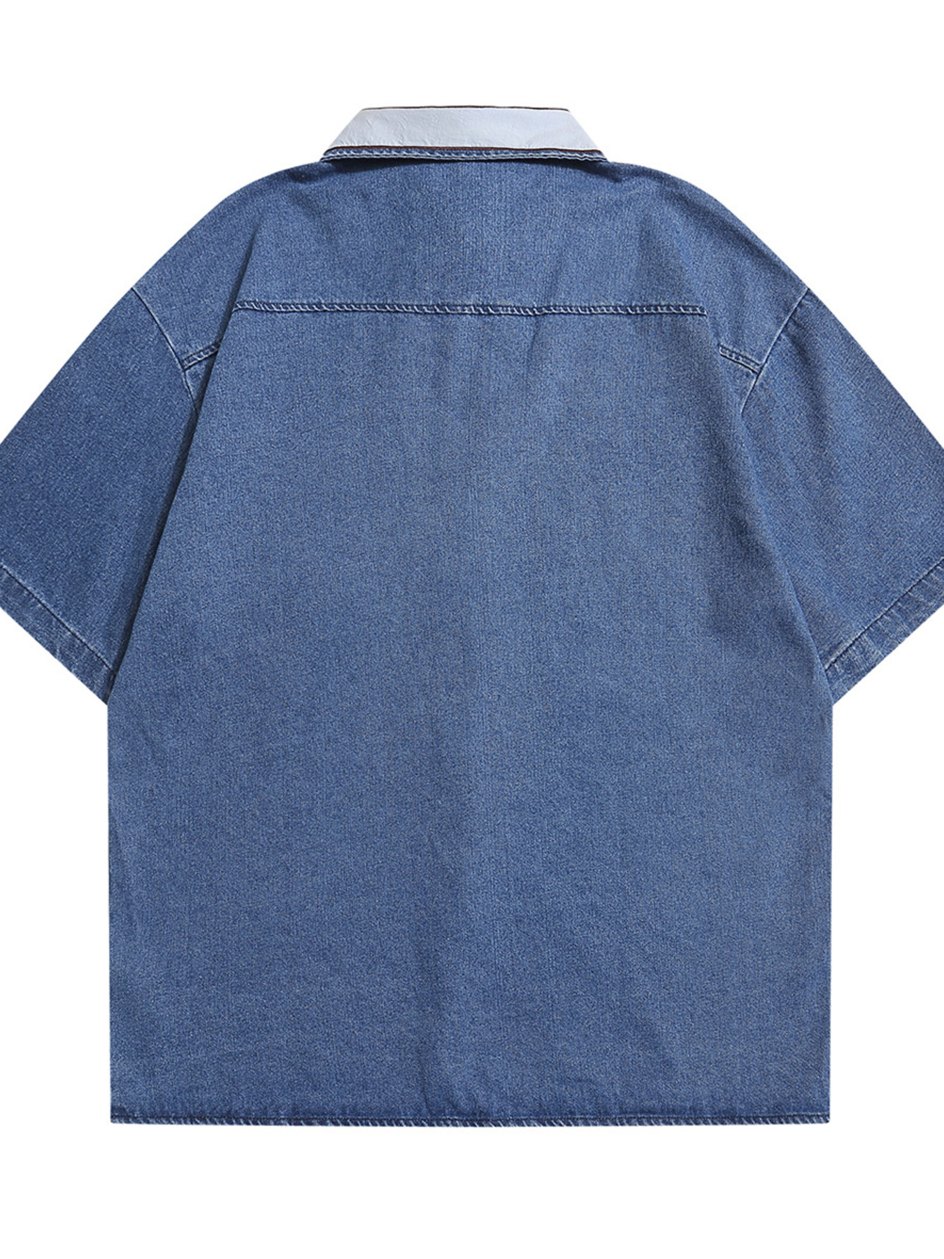 Men's Embroidered Button Up Denim Shirt