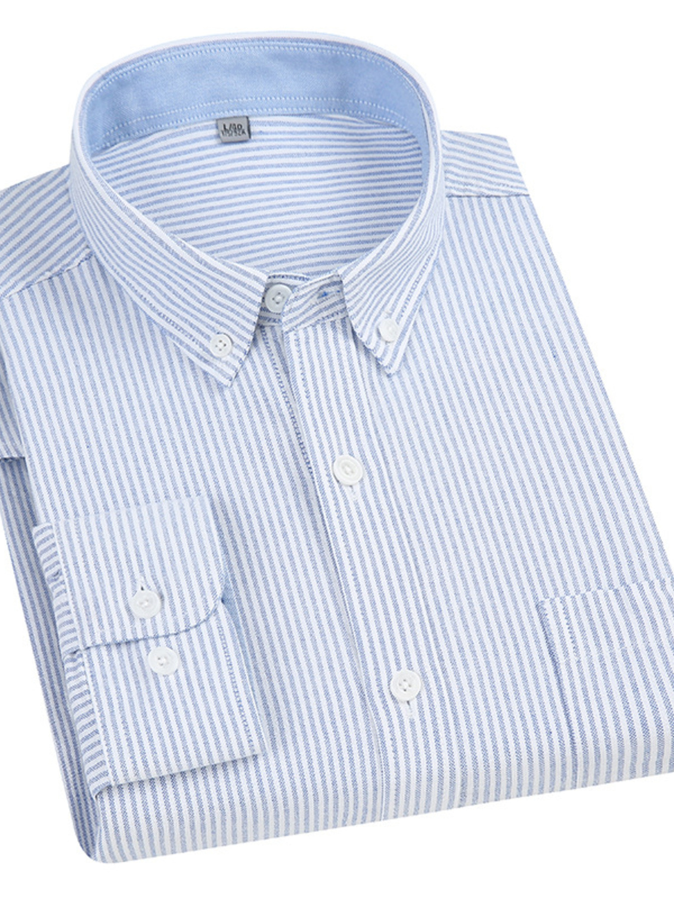 Men's Full Size Striped Button Up Long Sleeve Shirt Plus Size