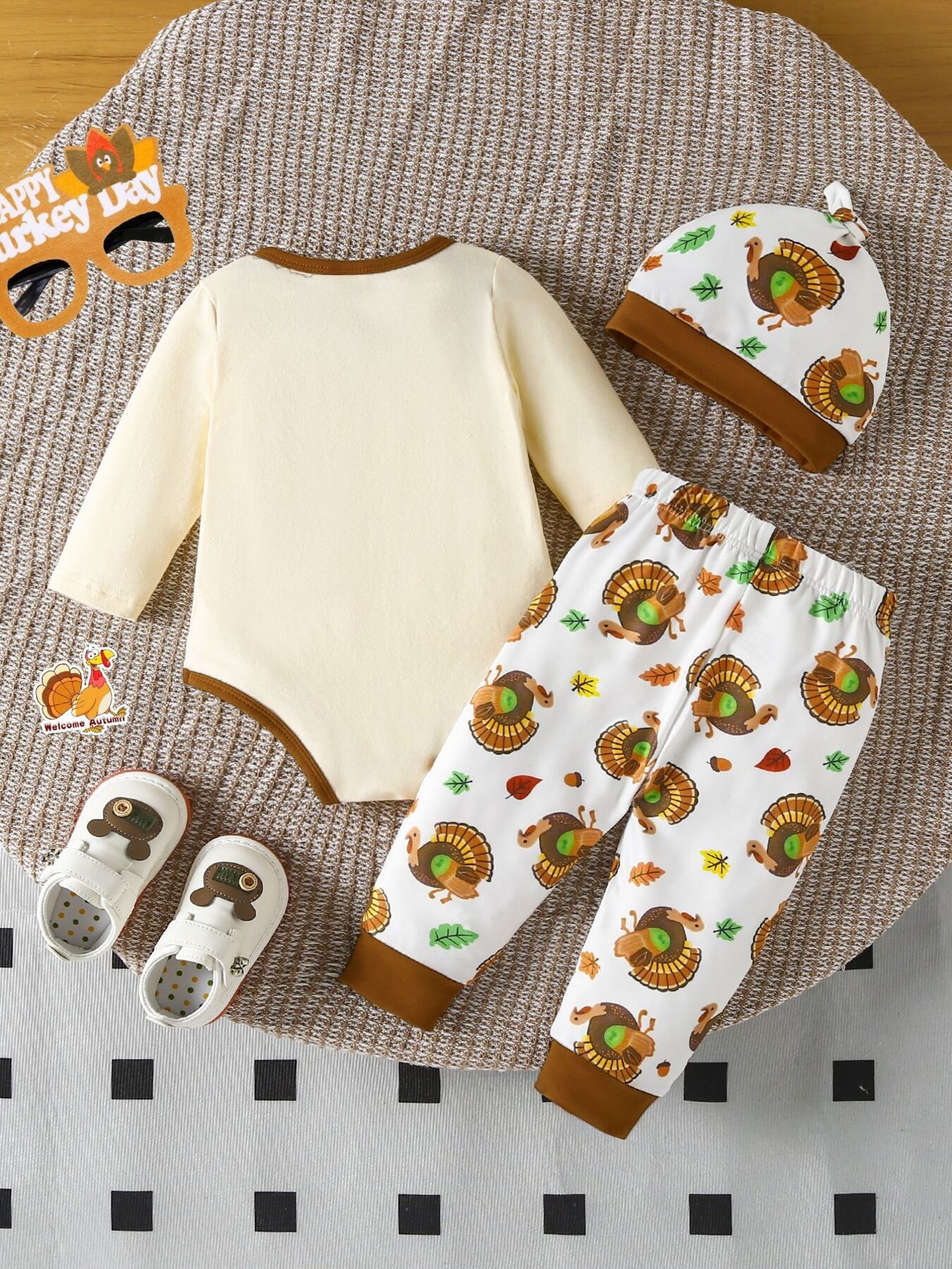 Children's My 1st Thanksgiving Turkey Graphic 3-Piece Set