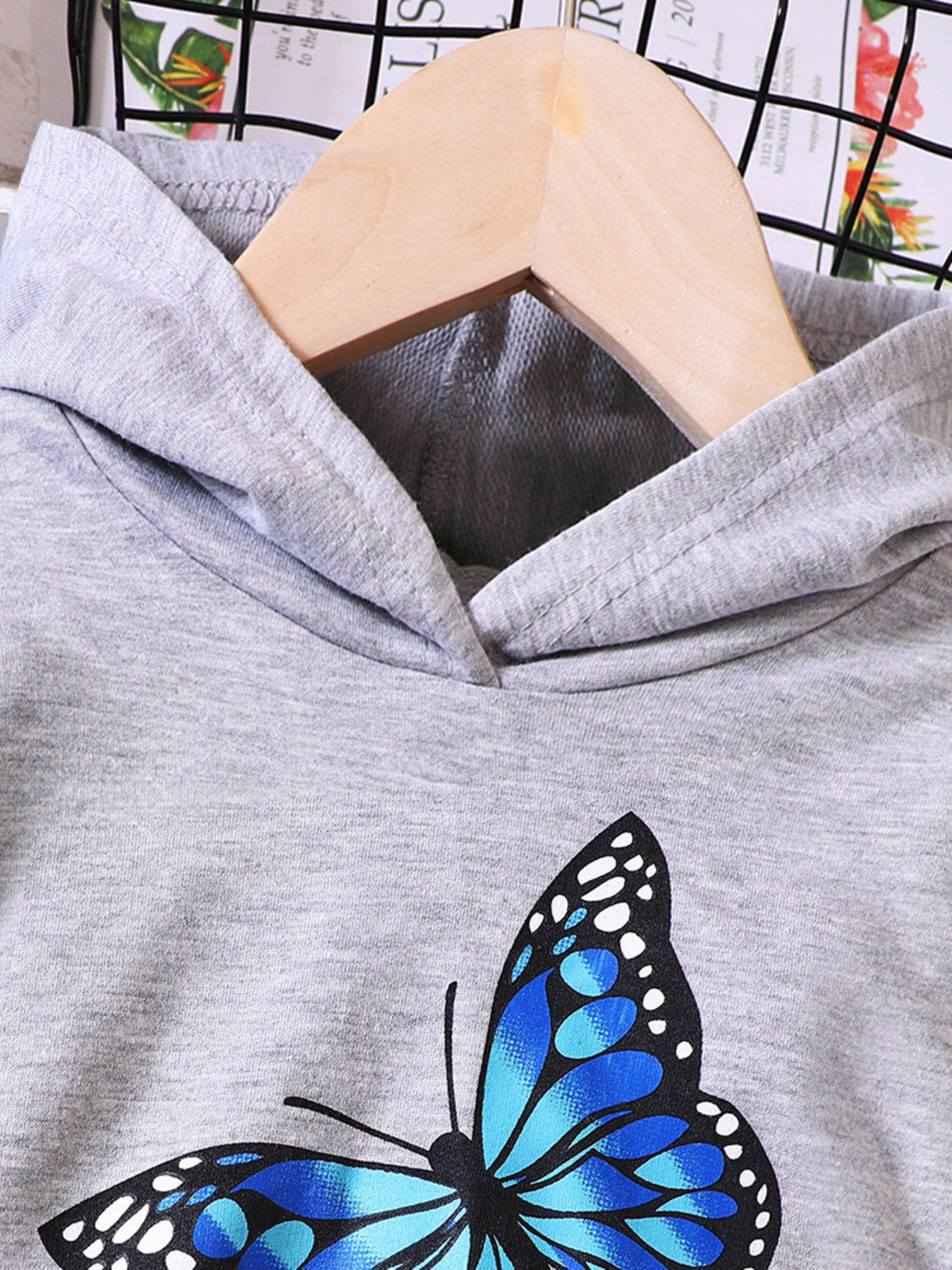 Childrens's Butterfly Print Hoodie & Pants Set