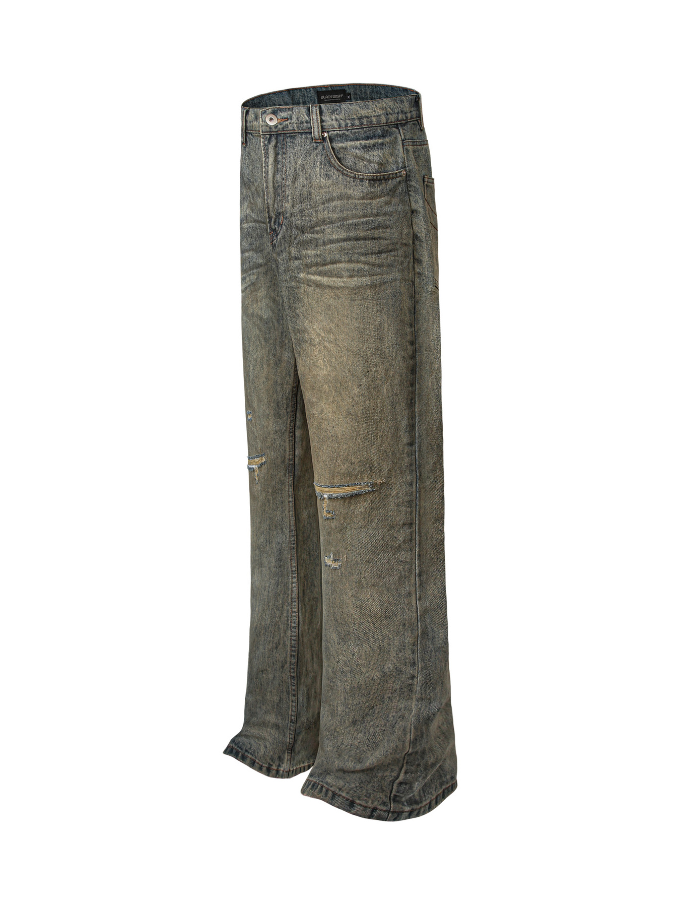 Men's Distressed Straight Vintage Wash Jeans