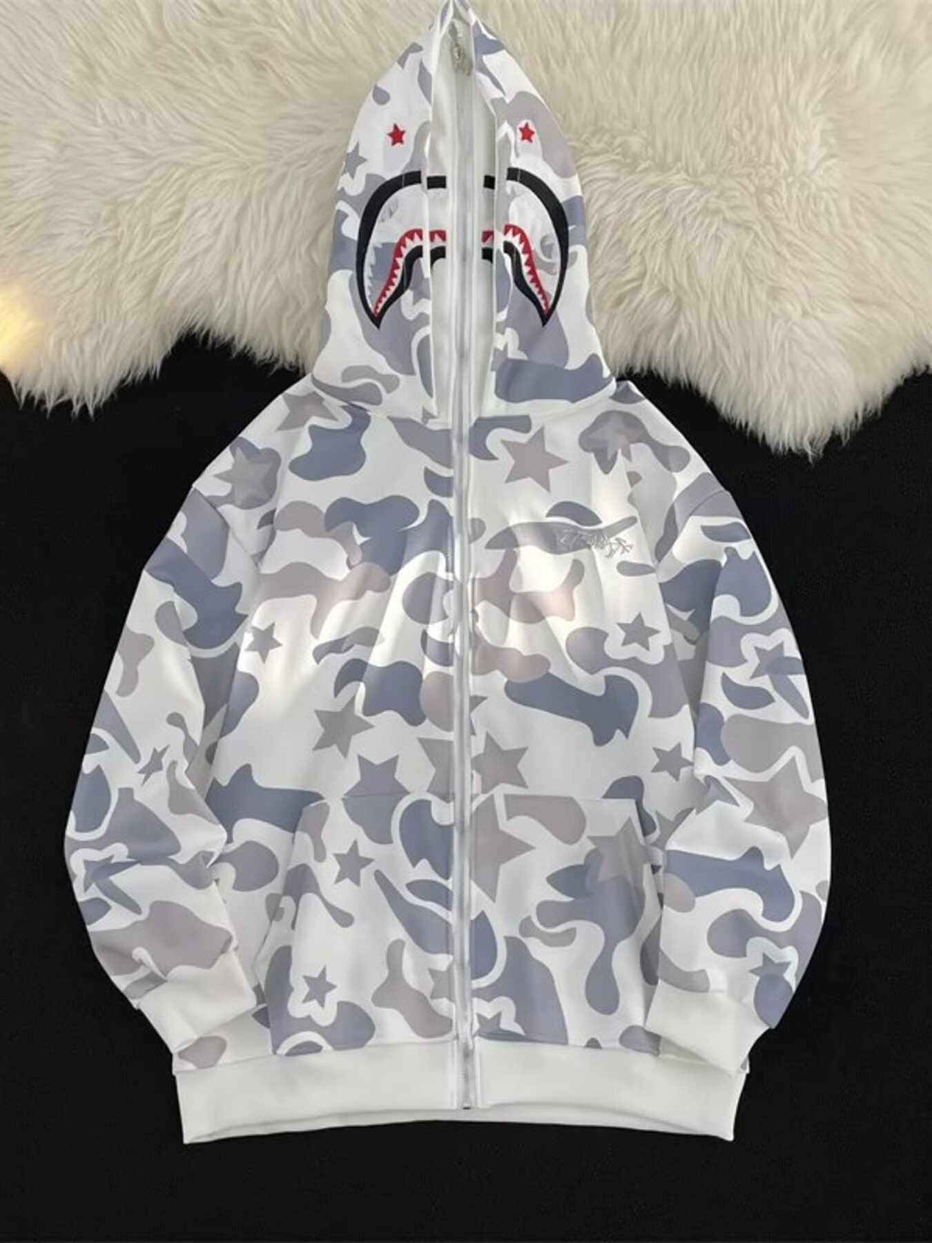 Men's Camo Print Zip-Up Hoodie