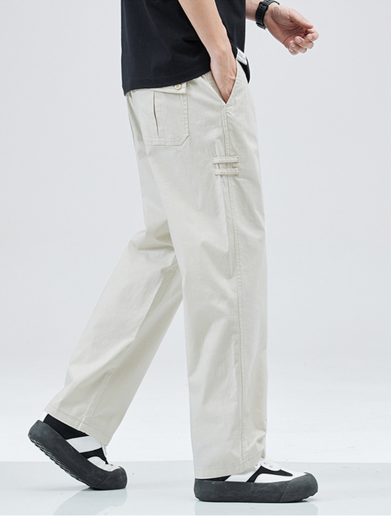 Men's Full Size Casual Loose Fit Straight Leg Pants Plus Size