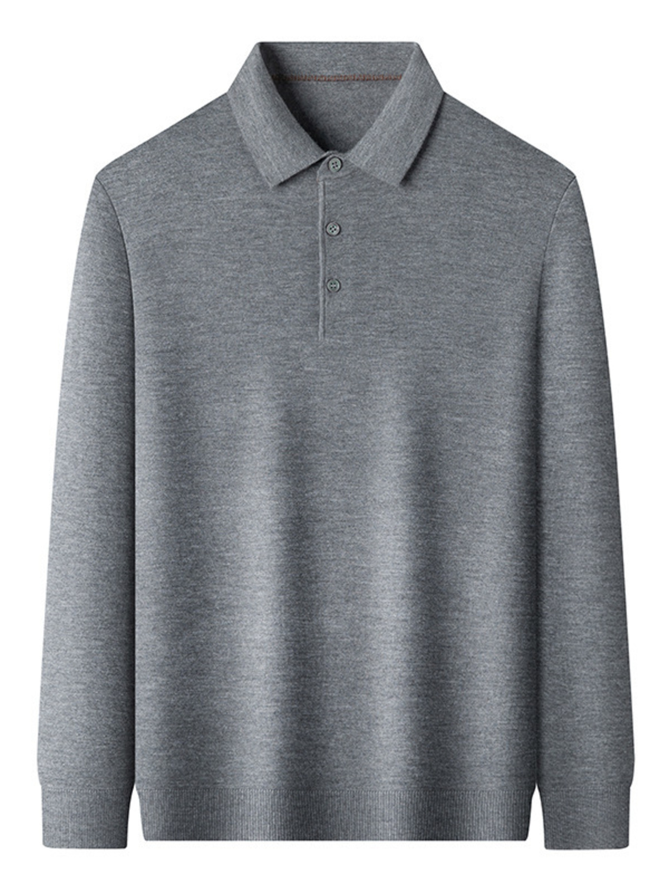 Men's Plus Size Collared Neck Long Sleeve Polo Shirt