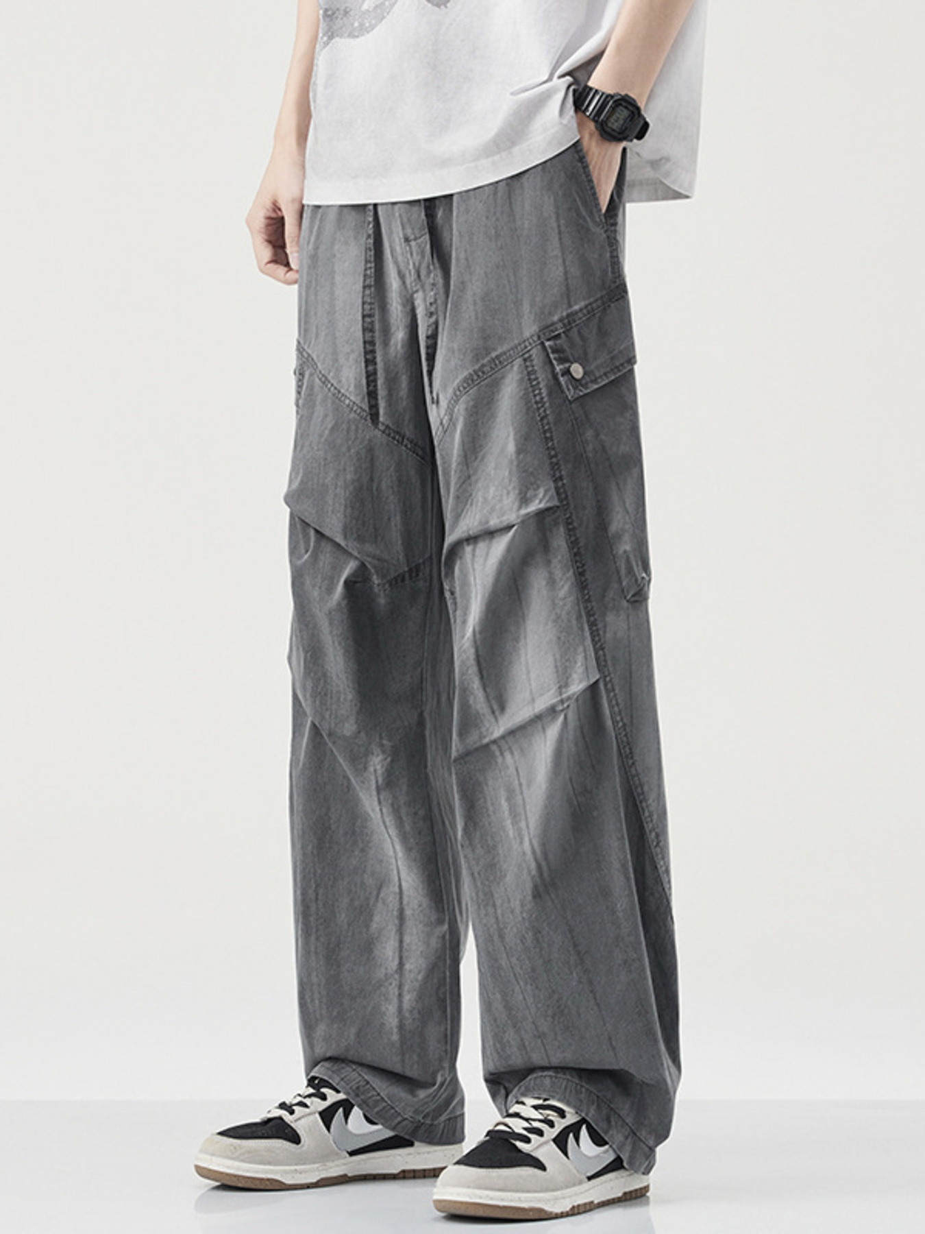 Men's Wide Leg Drawstring Pants