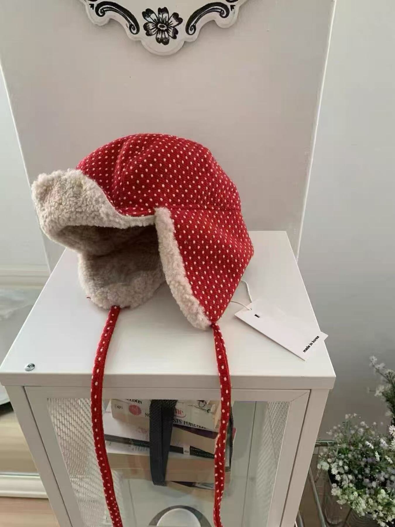 Polka Dot Fleece-Lined Hat