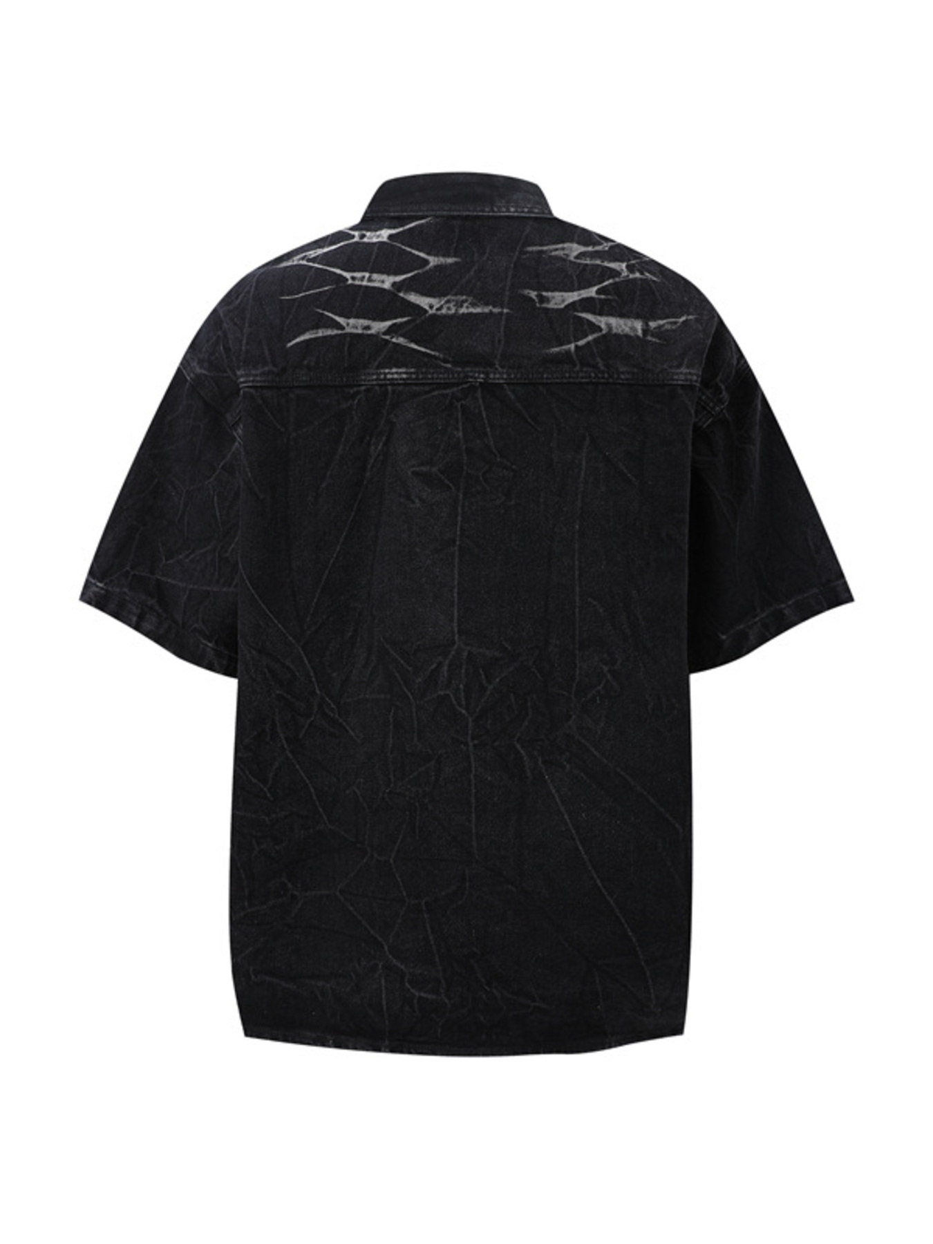 Men's Plus Size Button Up Short Sleeve Denim Shirt