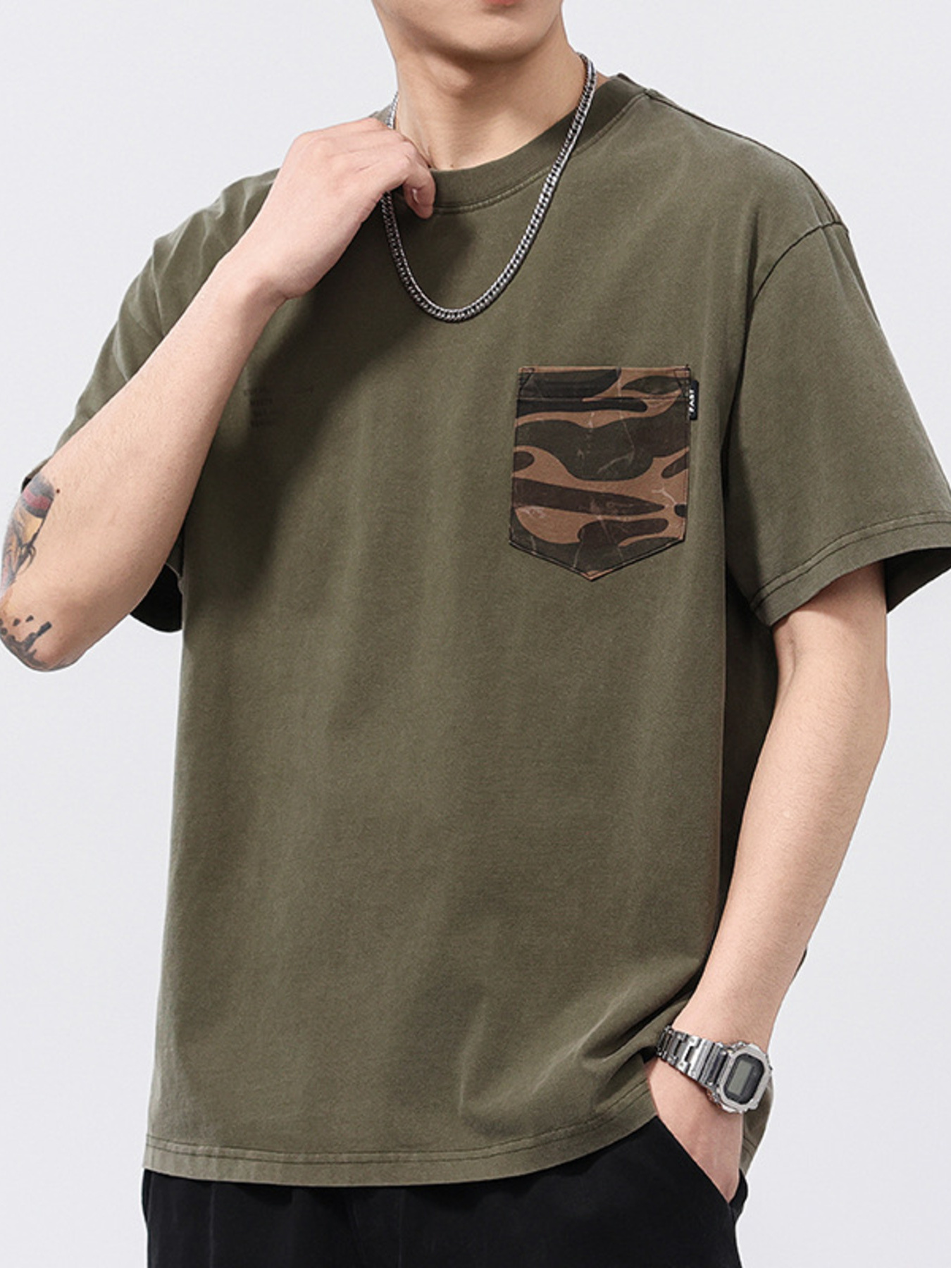 Men's Plus Size Round Neck Short Sleeve T-Shirt