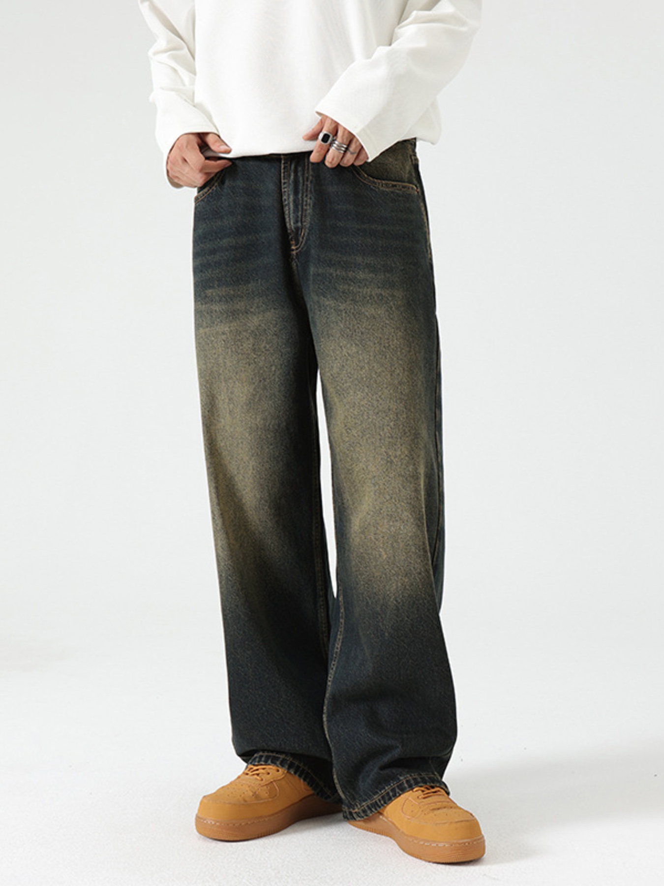Men's Wide Leg Baggy Jeans
