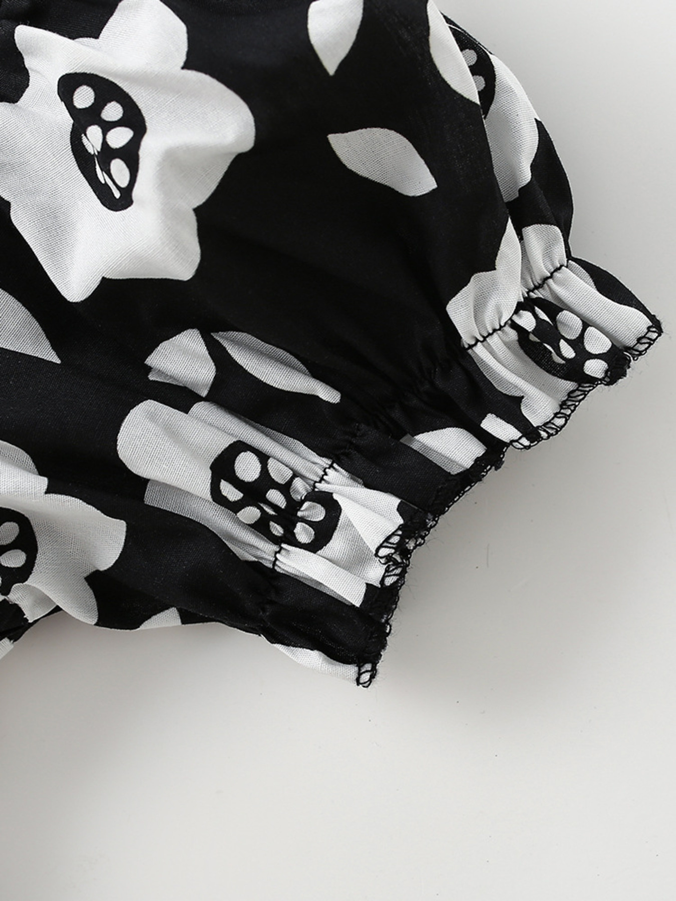 Children's Floral Print Square Neck Puff Sleeve Dress 5