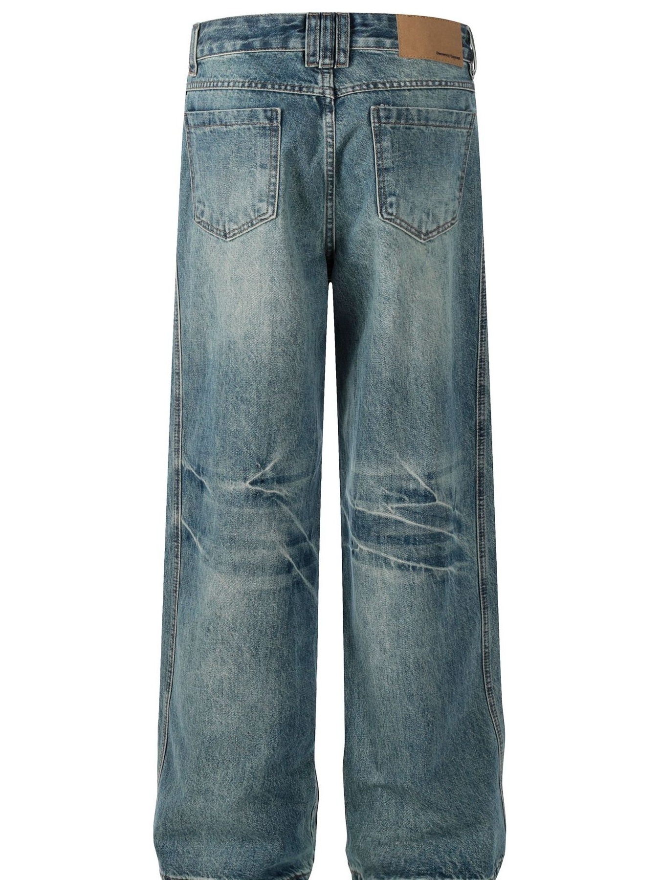 Men's Vintage Wash Wide Leg Denim Jeans