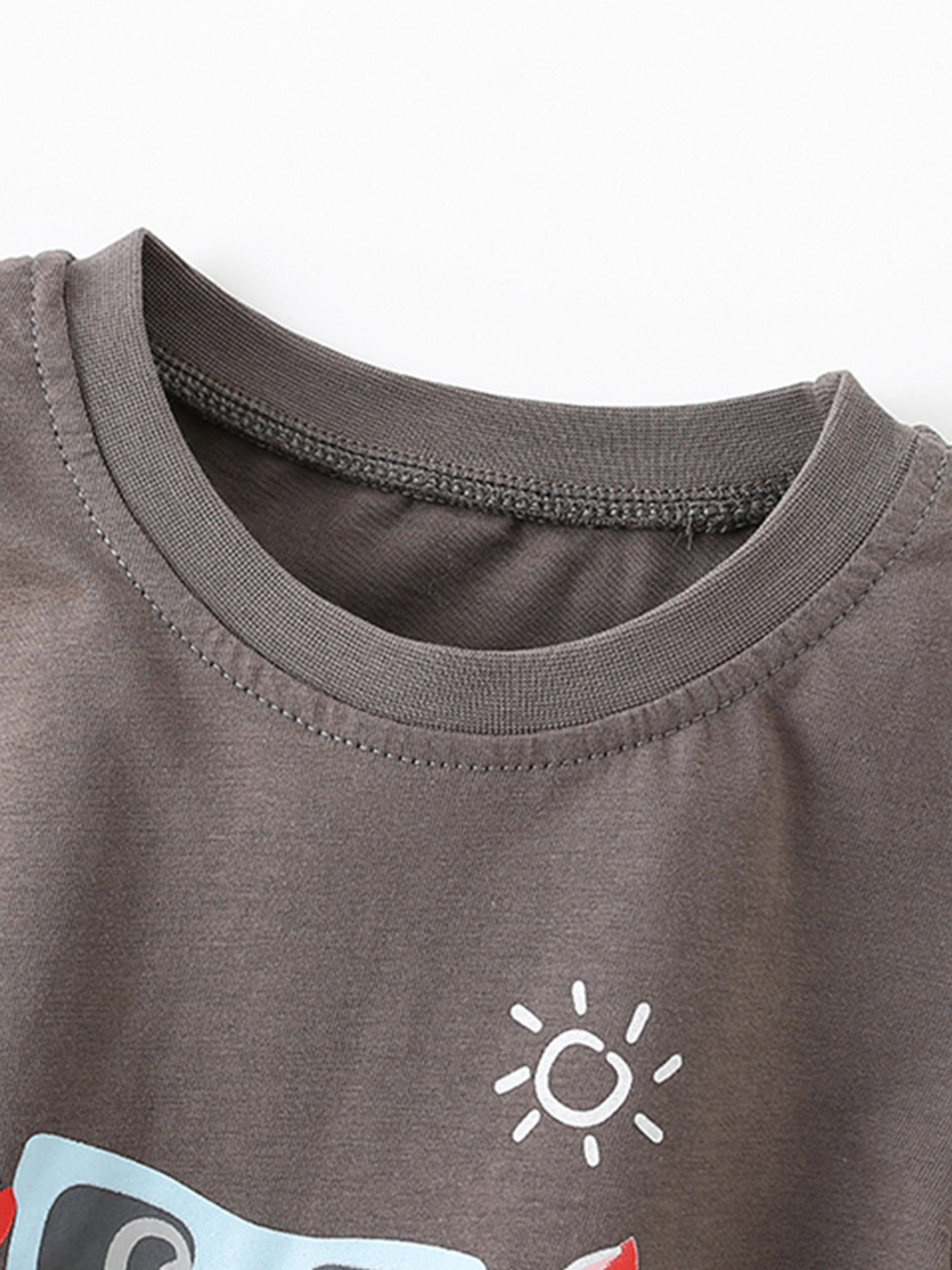 Children's Crab Graphic T-Shirt and Striped Shorts Set