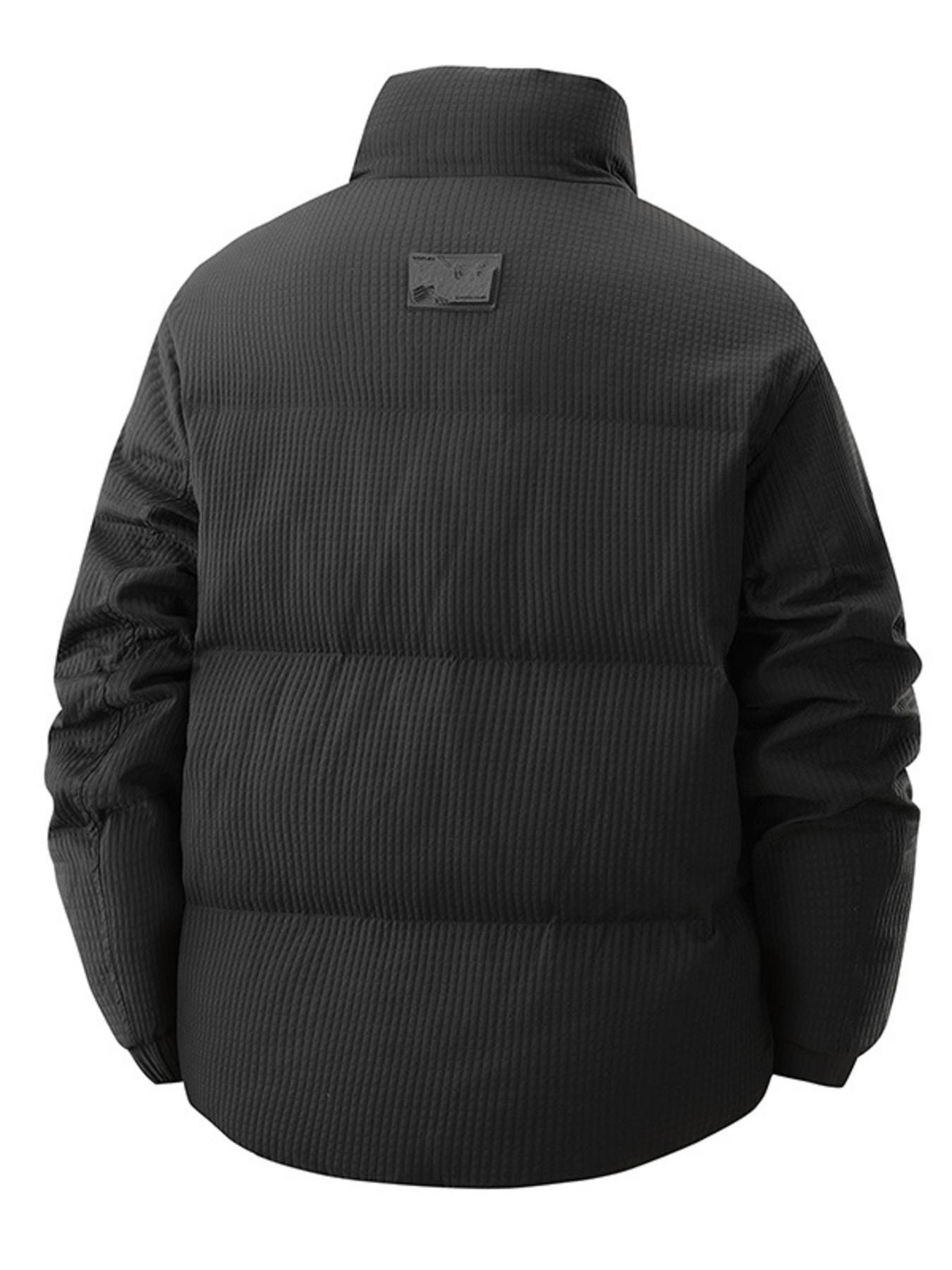 Men's Plus Size Textured Puffer Jacket with Pockets