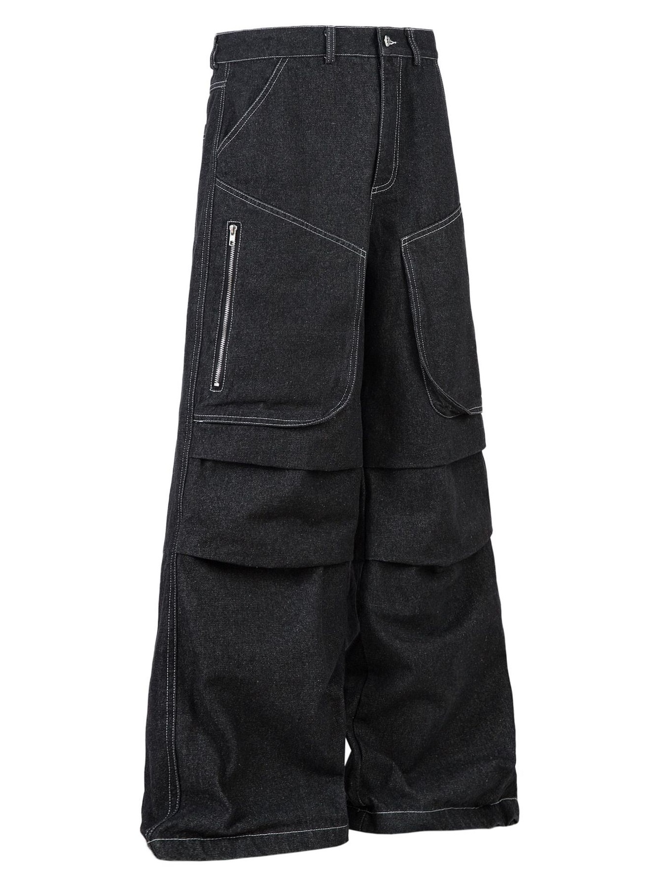 Men's Wide Leg Jeans with Contrast Panels