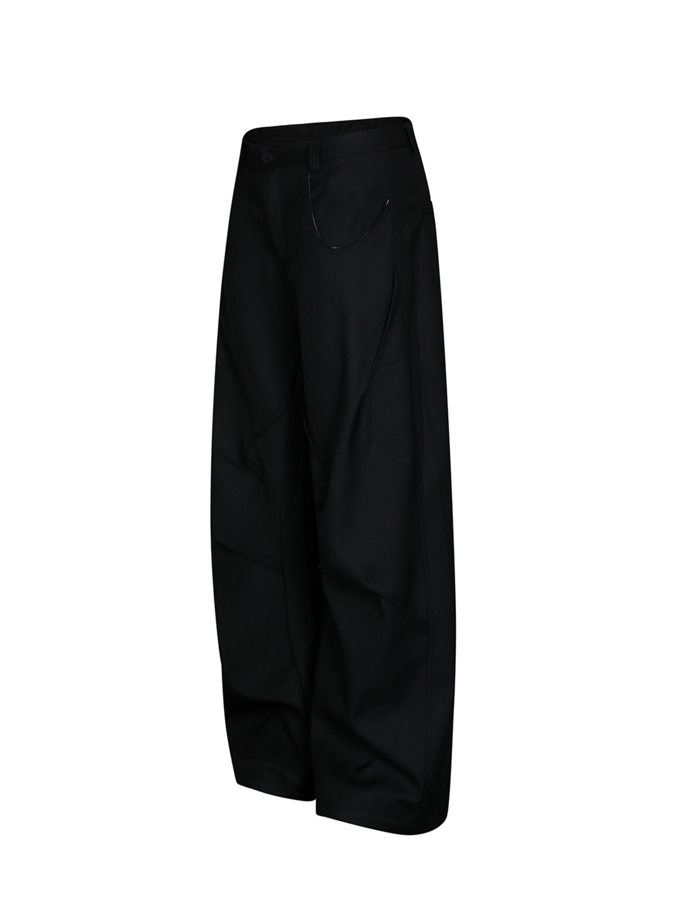 Men's Curved Pants with Relaxed Fit Design