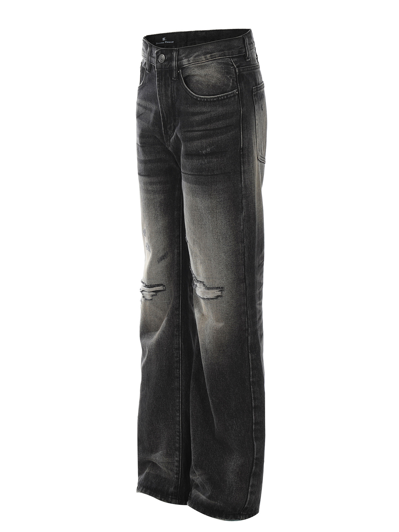 Men's Distressed Wide Leg Jeans