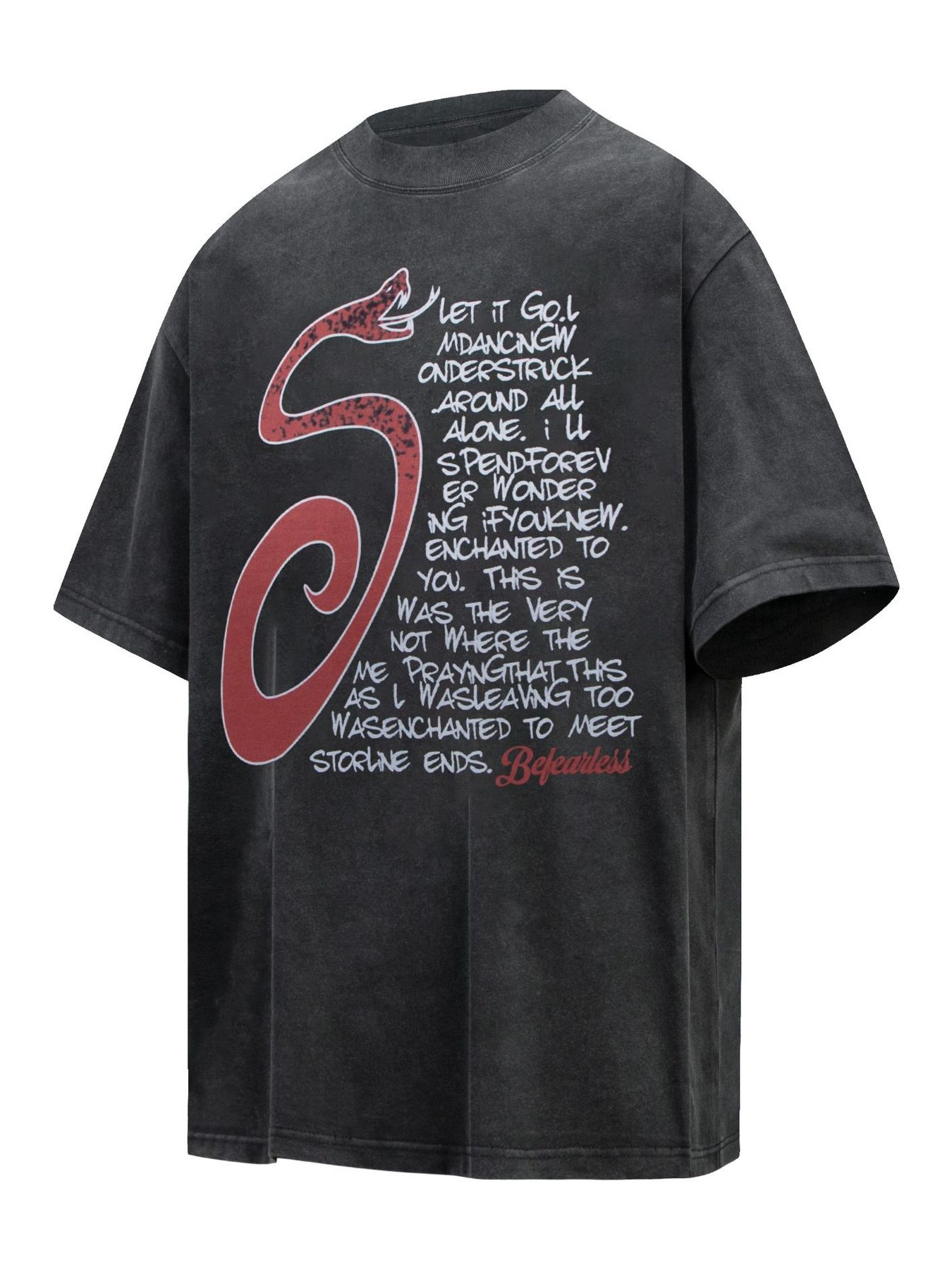 Men's Letter Round Neck Short Sleeve T-Shirt