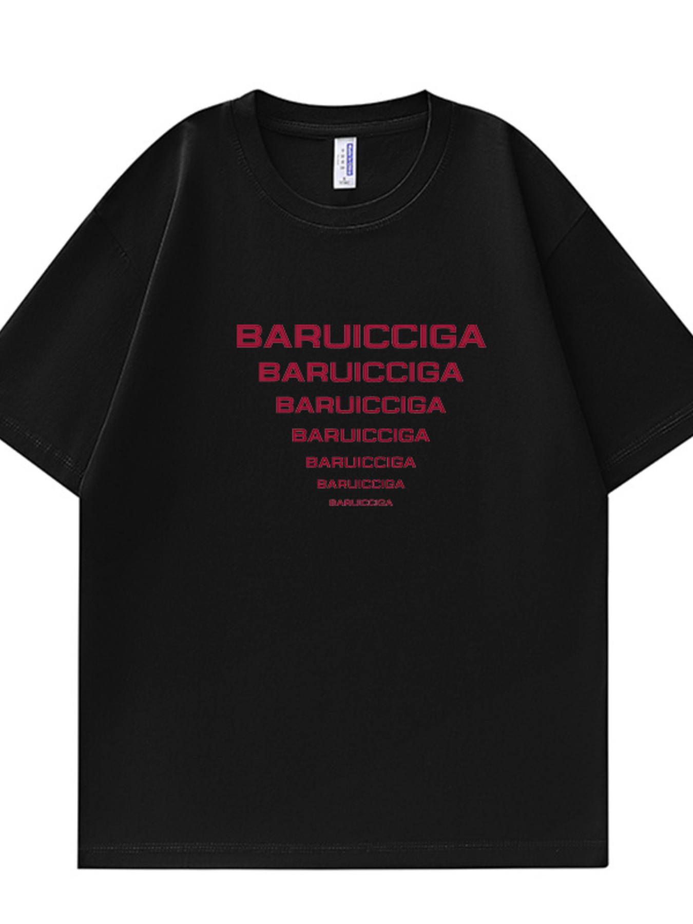 Men's Full Size Letter Round Neck Short Sleeve T-Shirt Plus Size