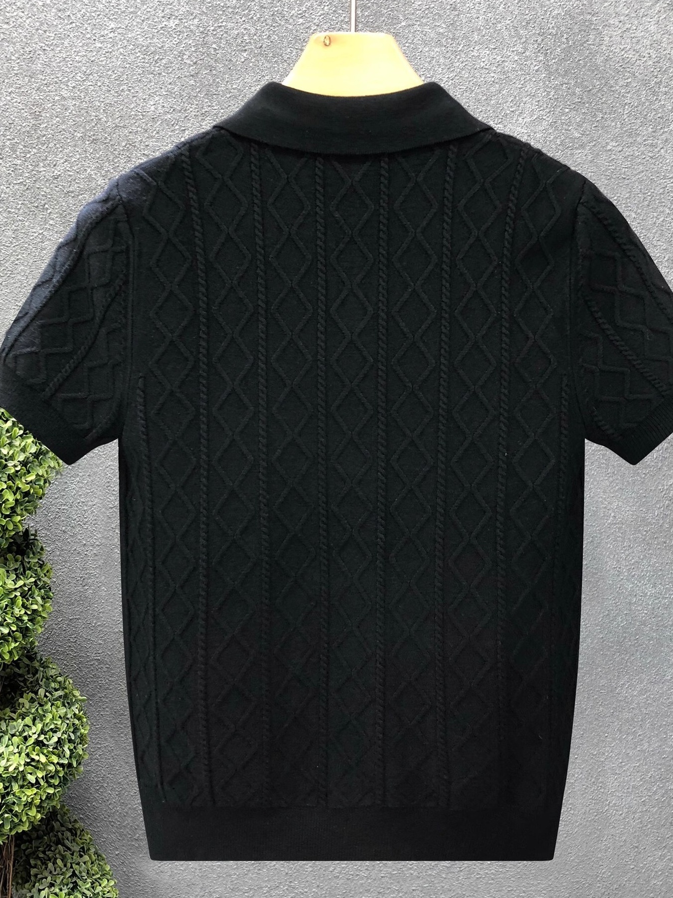 Men's Plus Size Basic style Collared Neck Knit Polo