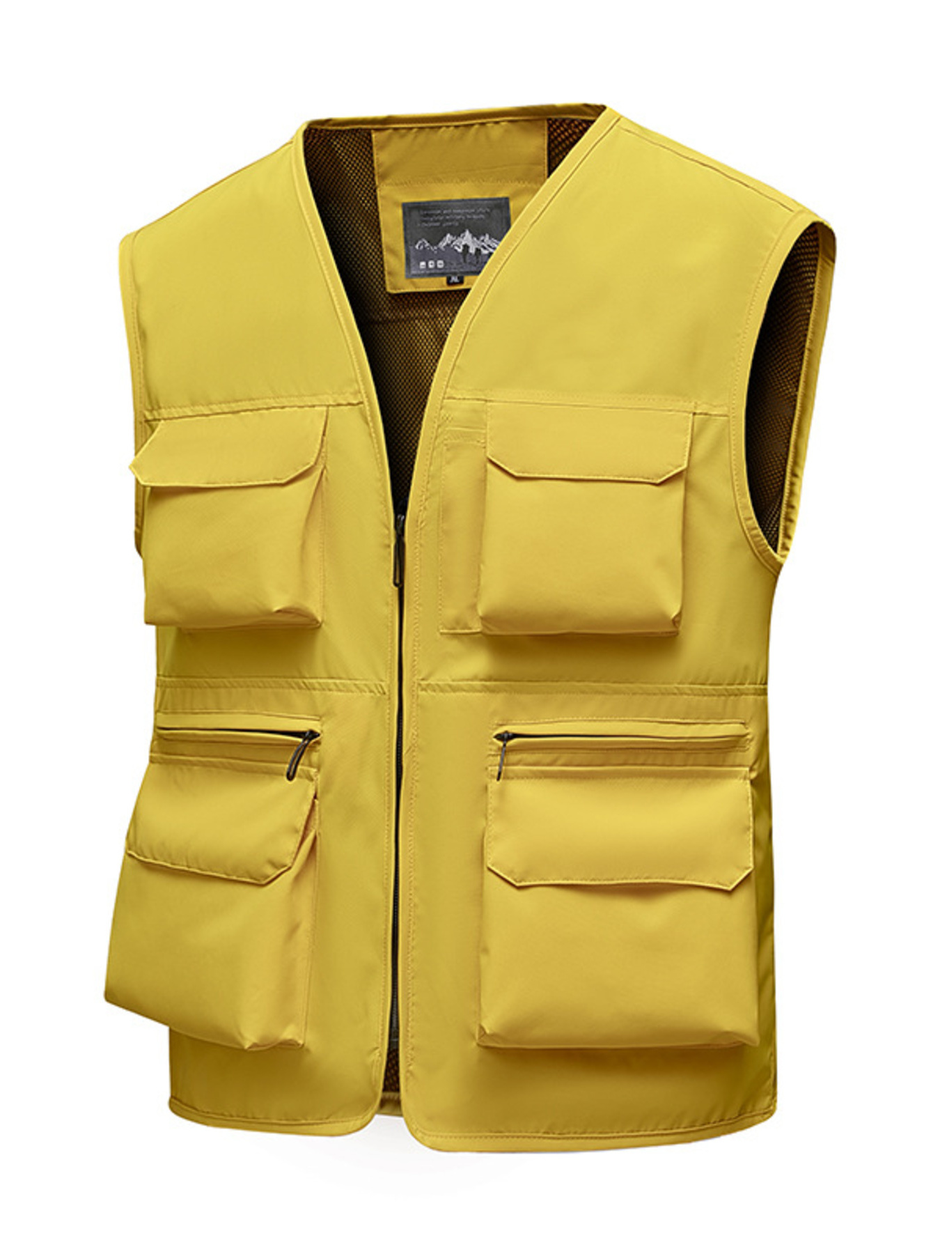 Men's Full Size Multi-Pocket Zip Up Vest Plus Size