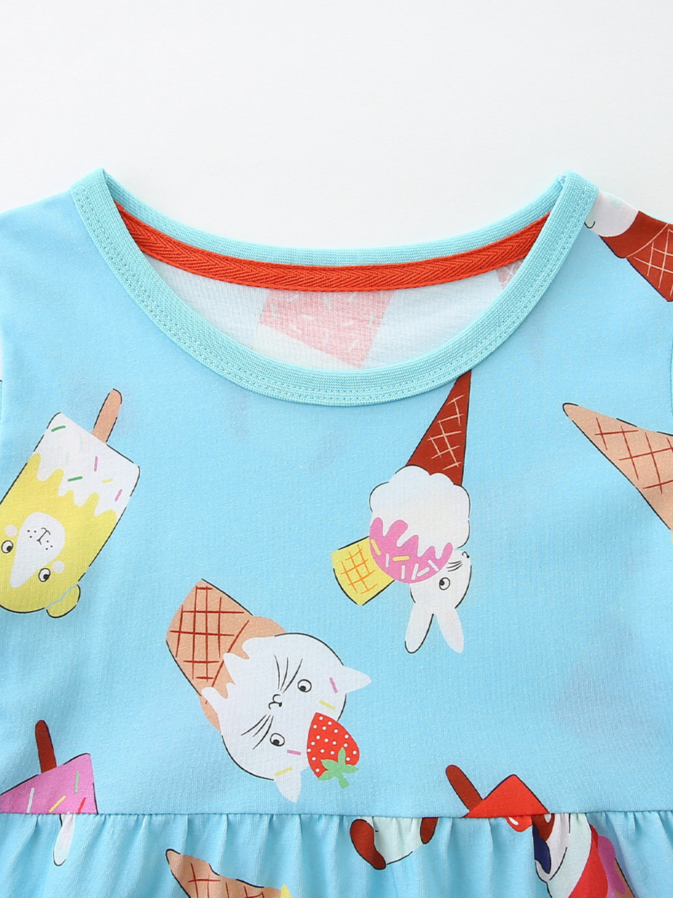 Children's Ice Cream Print Short Sleeve Dress 2