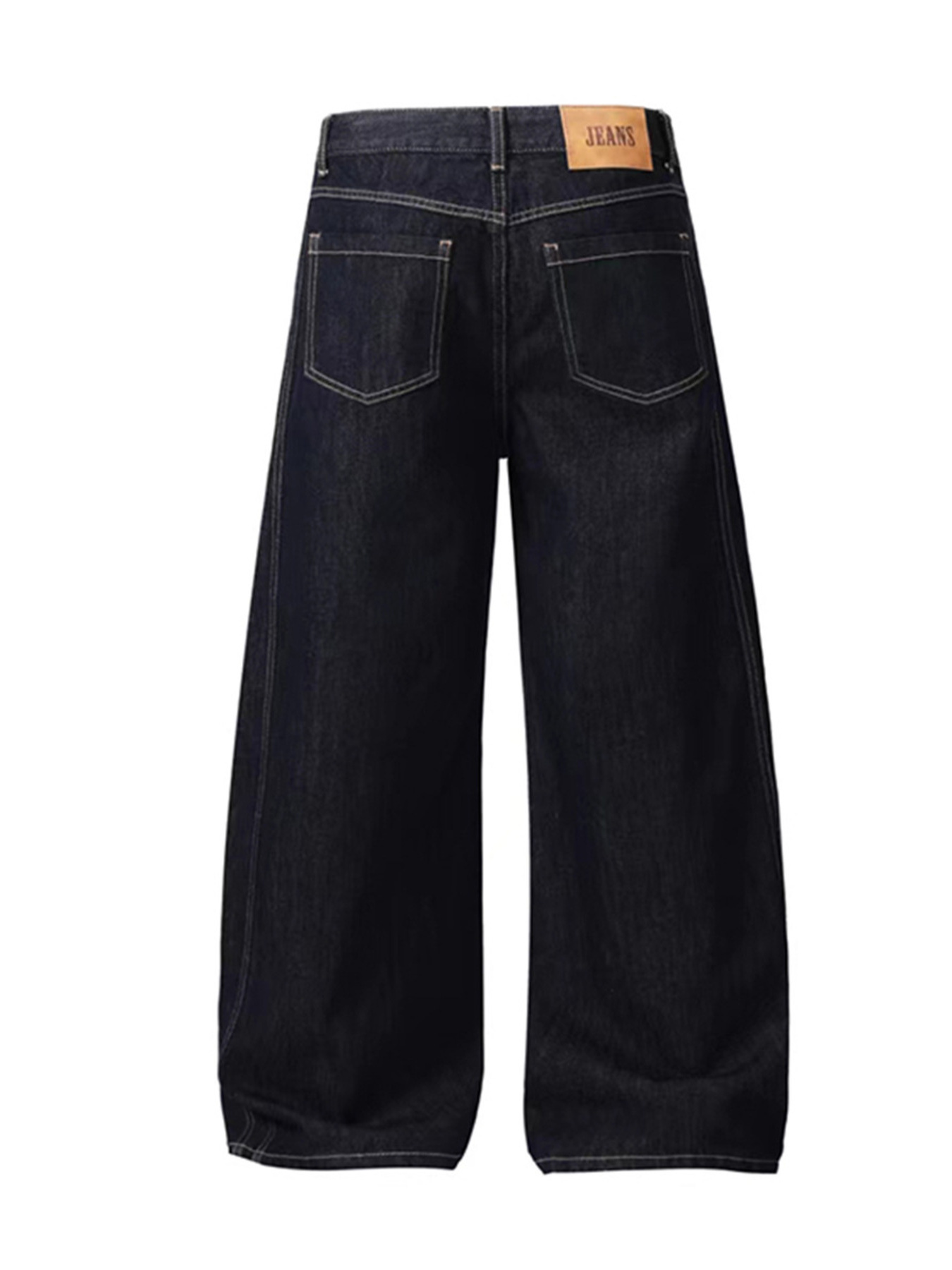 Men's Wide Leg Contrast Stitch Jeans
