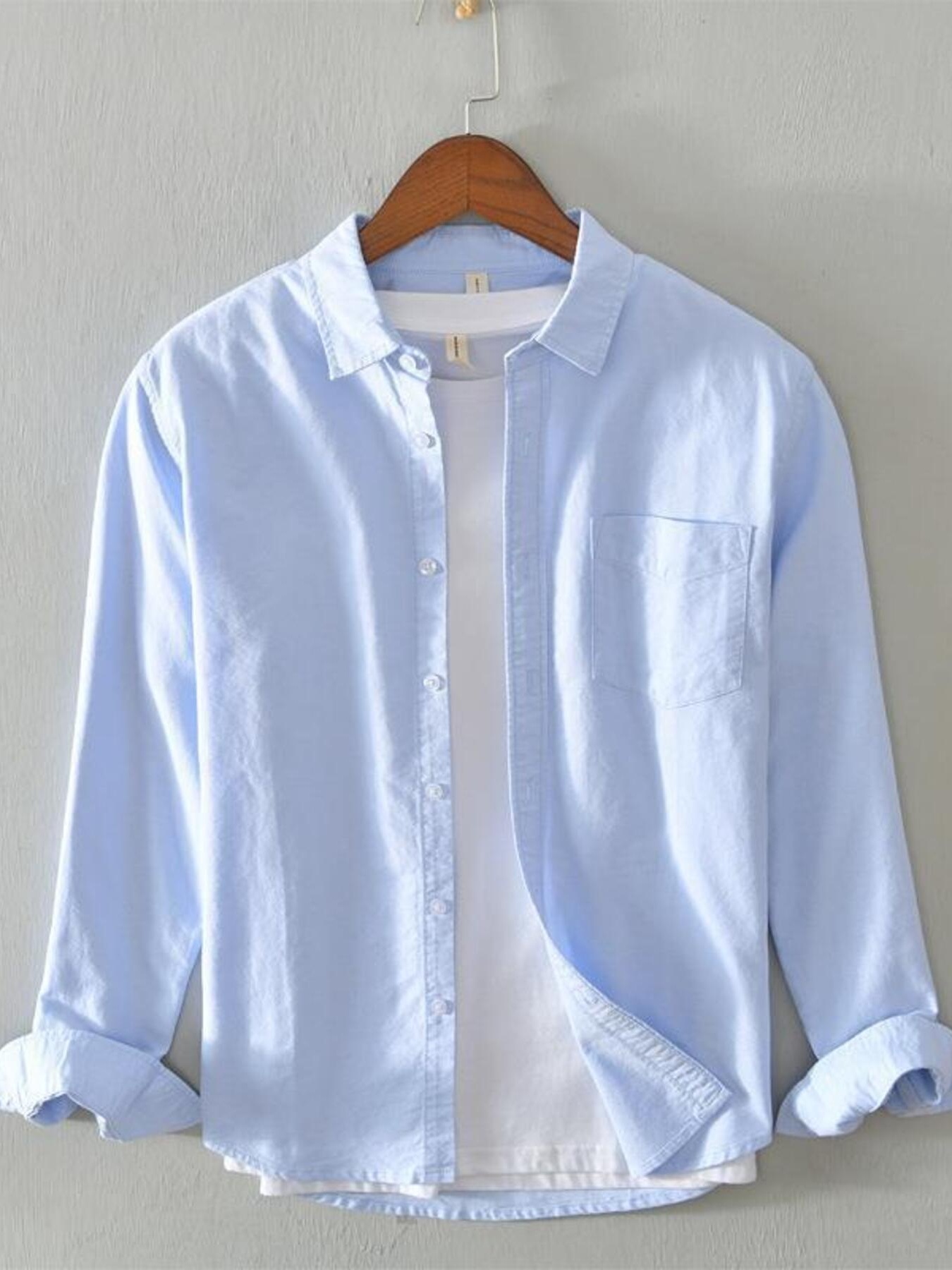 Men's Plus Size Long Sleeve Button Up Shirt