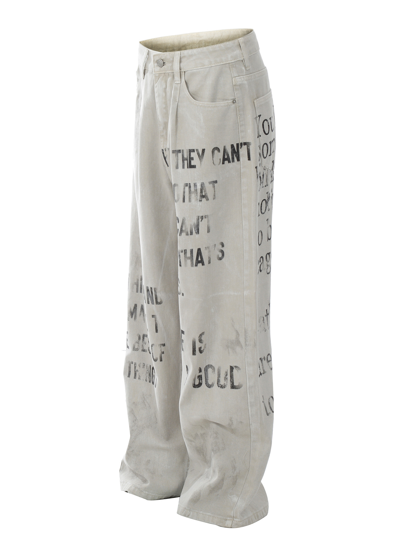Men's Letter Wide Leg Jeans