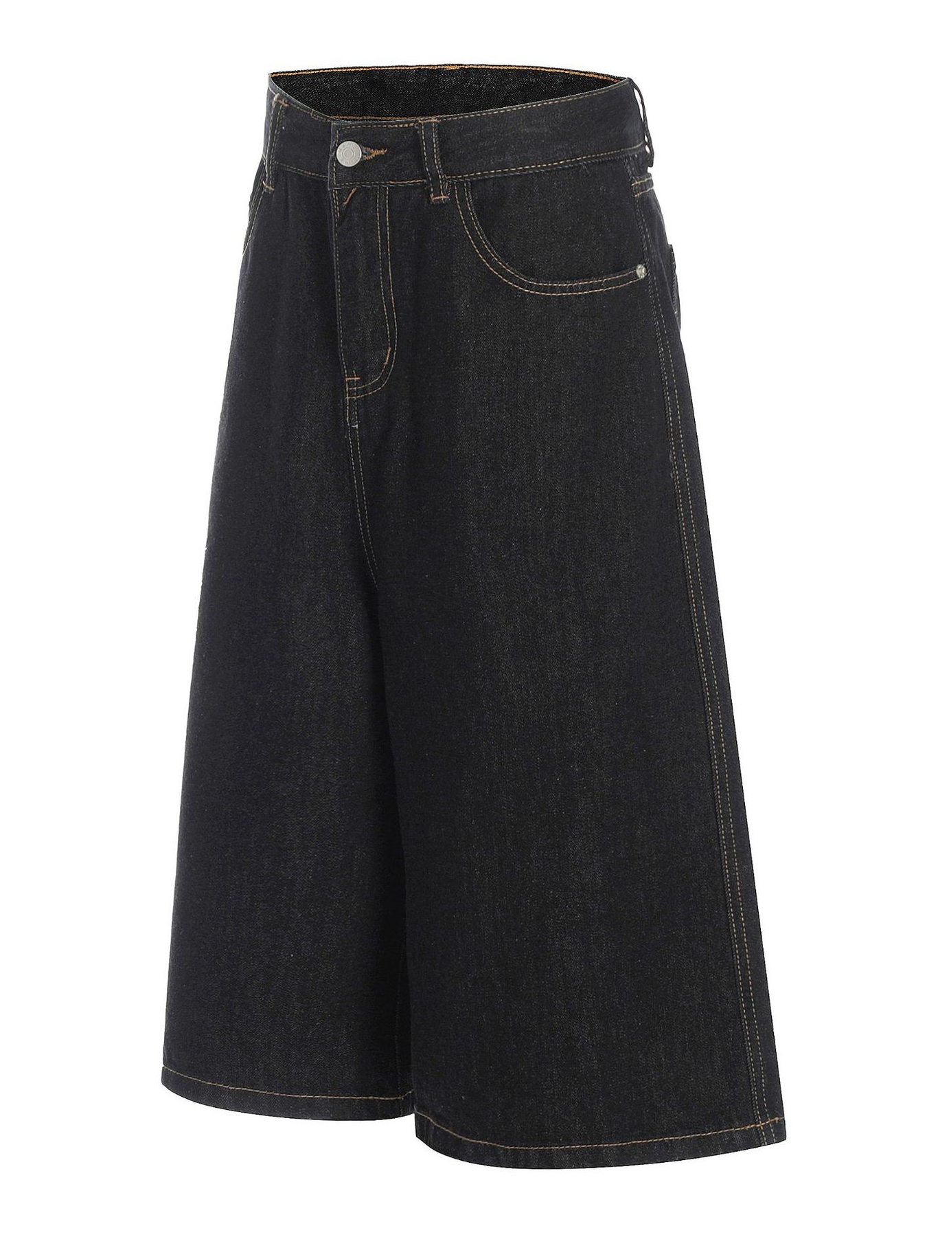 Men's Wide Leg Wash Denim Shorts