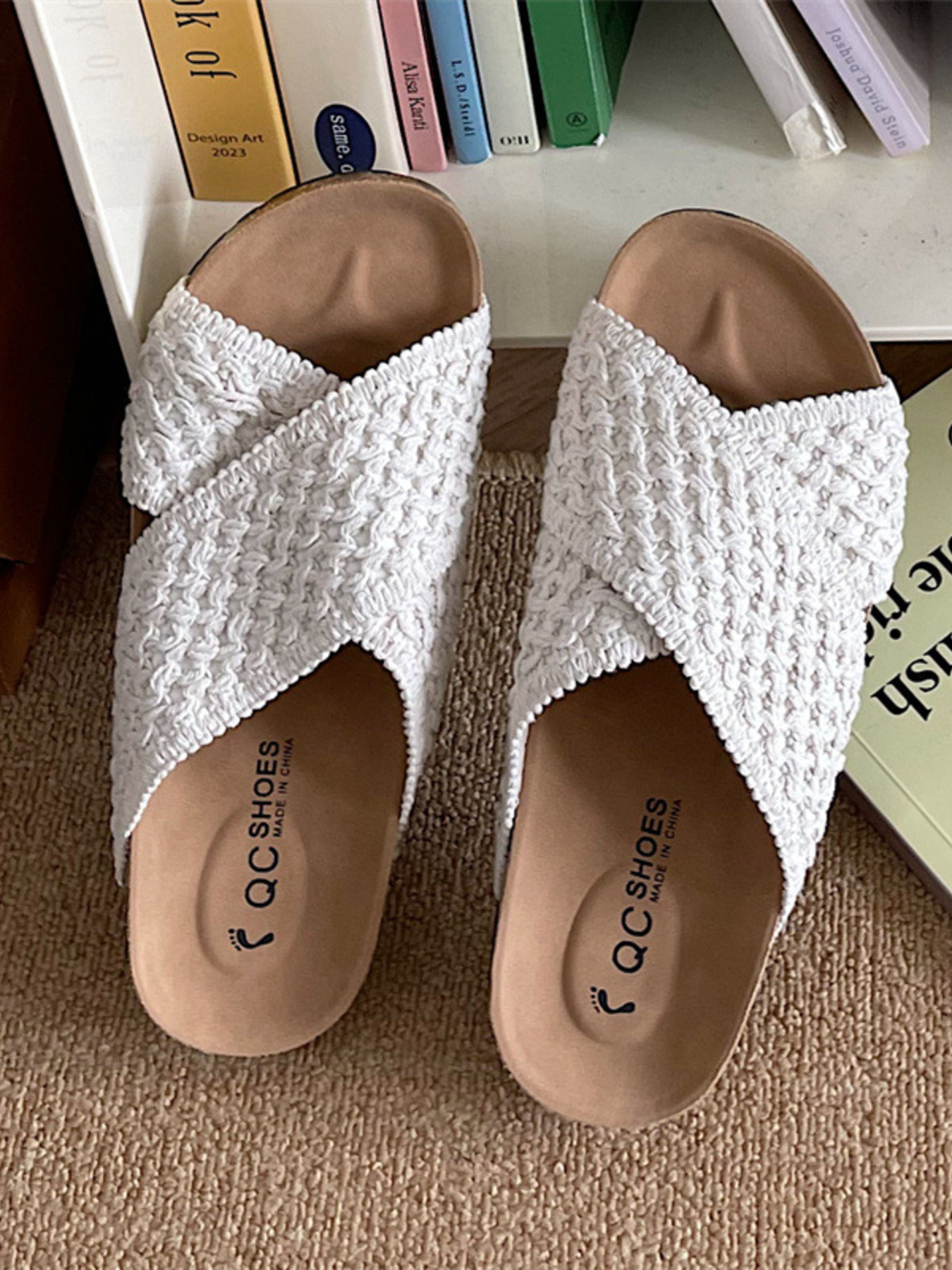 Cross Strap Woven Pattern Comfort Sandals