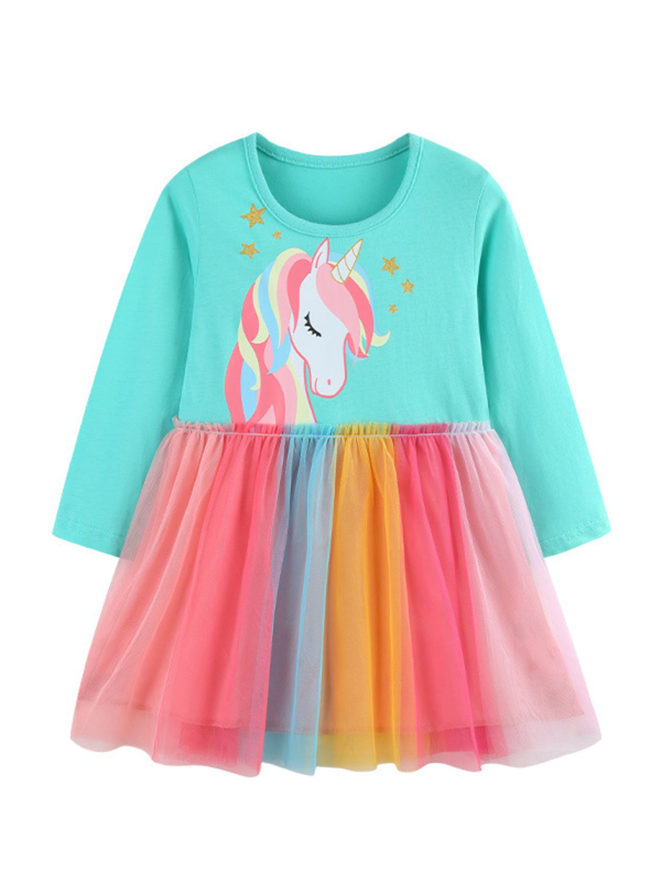 Children's Unicorn Rainbow Tulle Dress 2