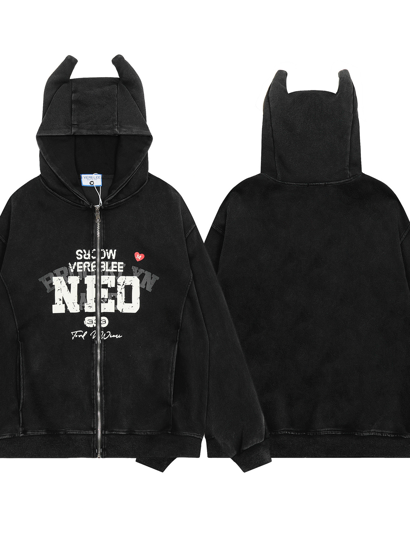 Men's Batman Ears Zip-Up Hoodie