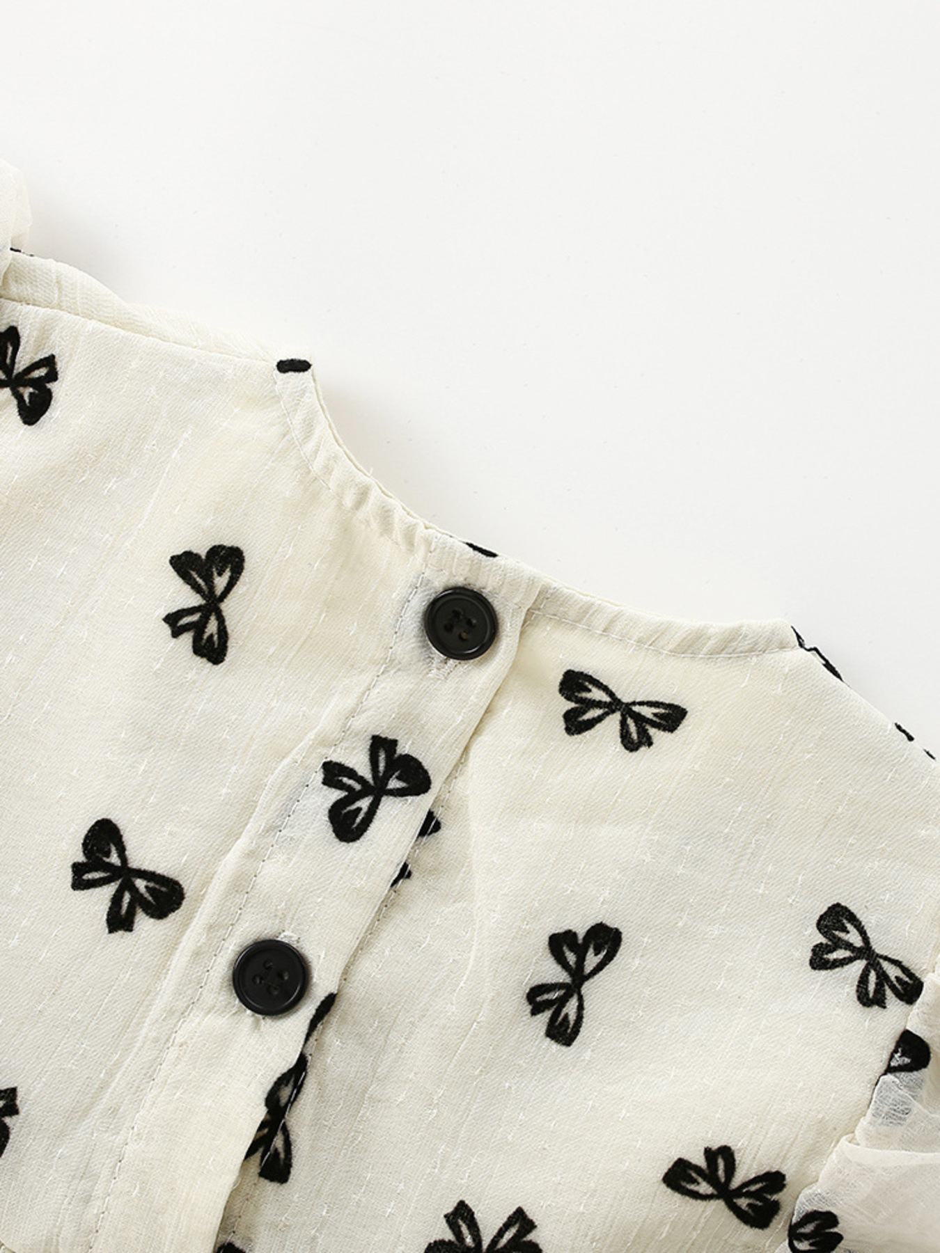 Children's Bow Print Flutter Sleeve Dress 4
