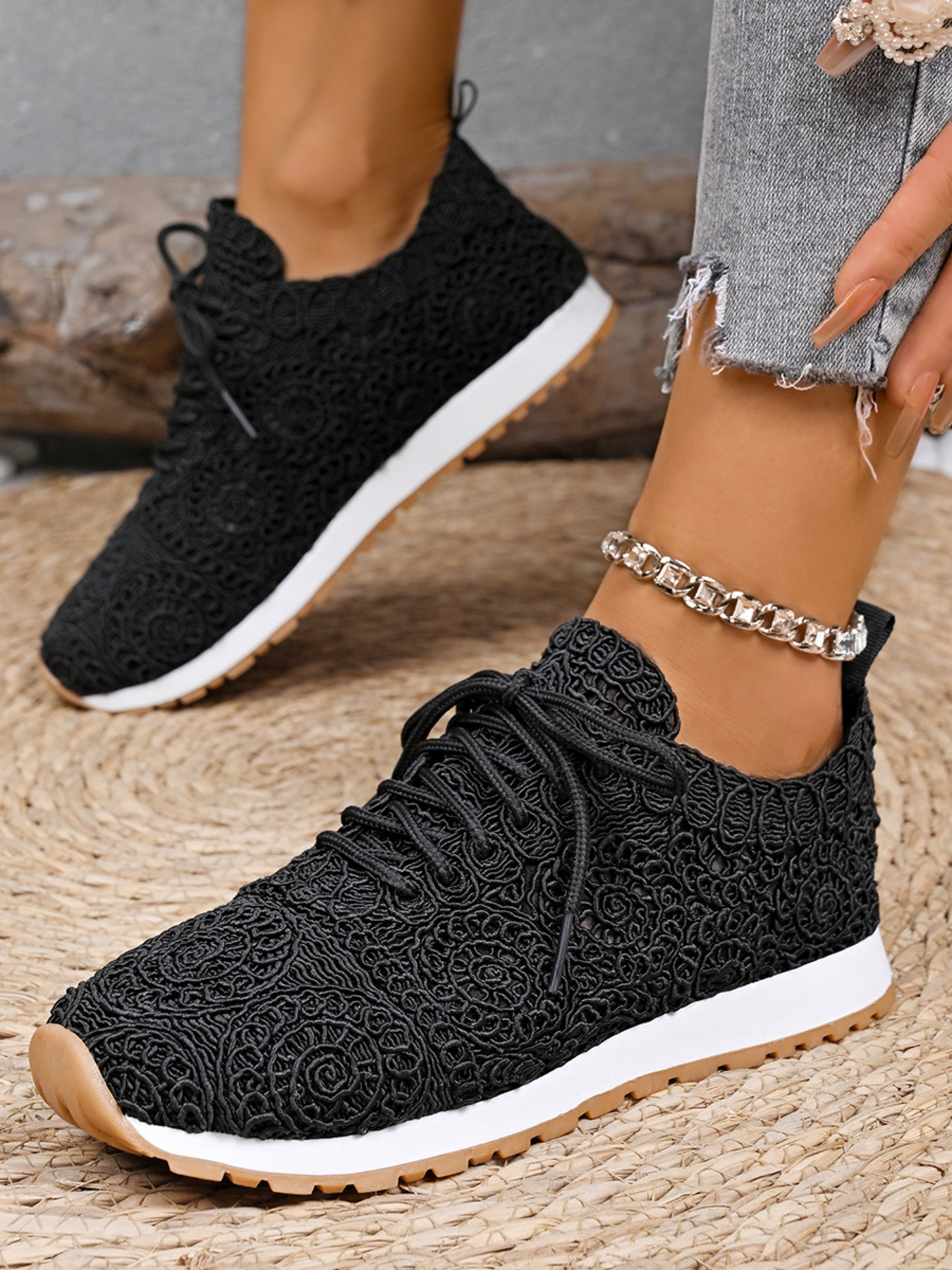 Mesh Lace Up Sneakers