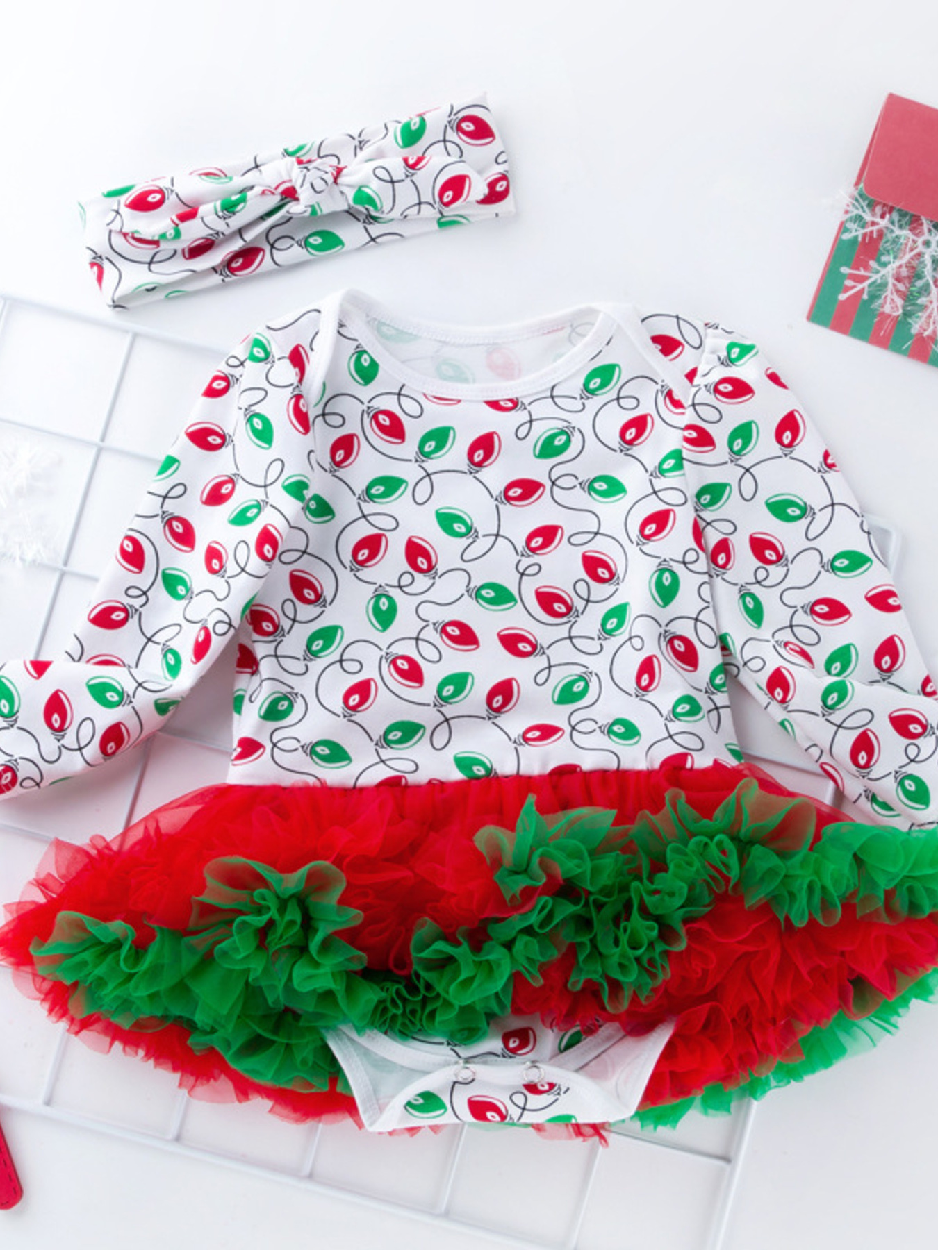 Children's Christmas One Piece Dress with Headband