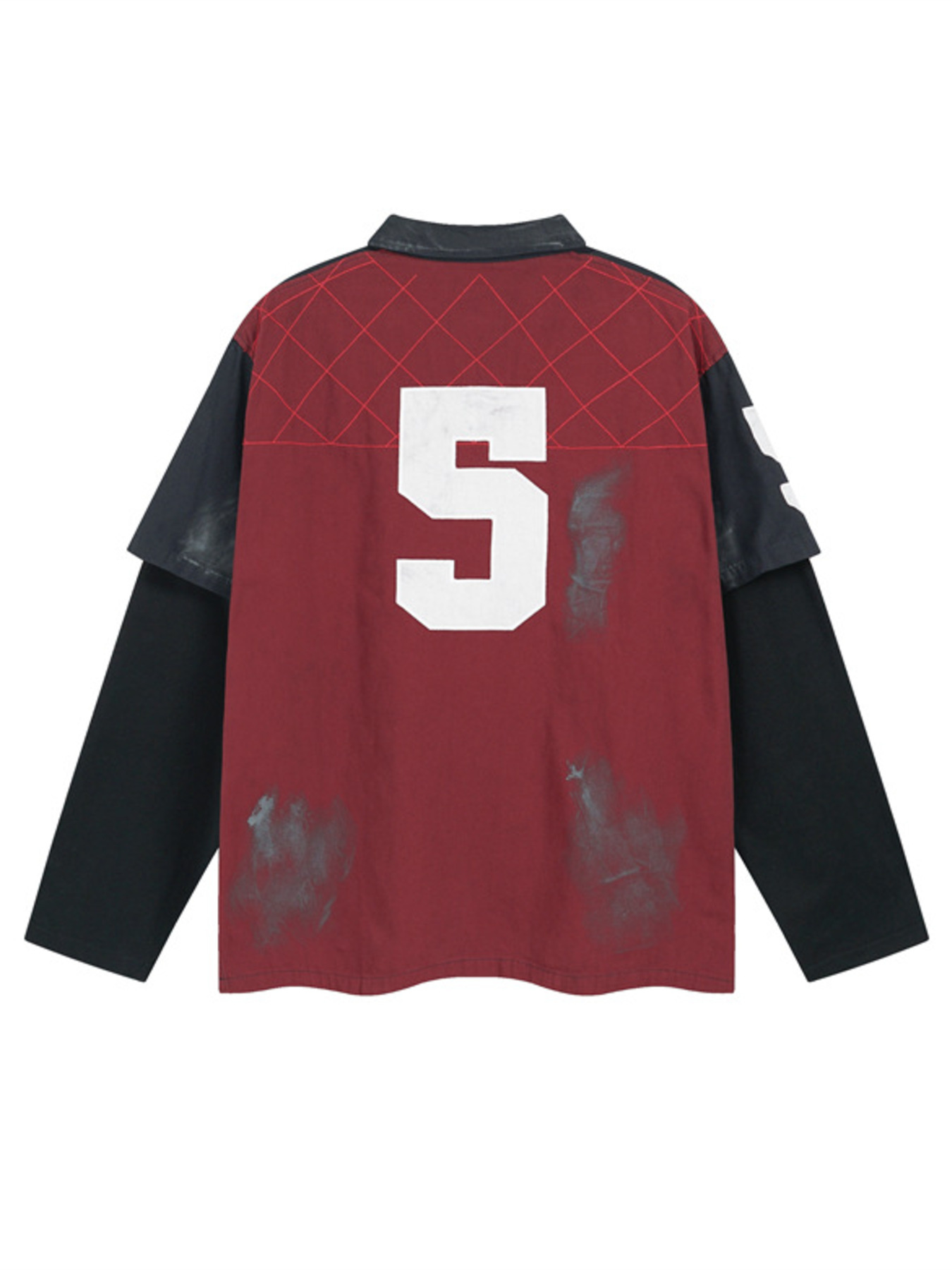 Men's Letter Graphic Long Sleeve Polo