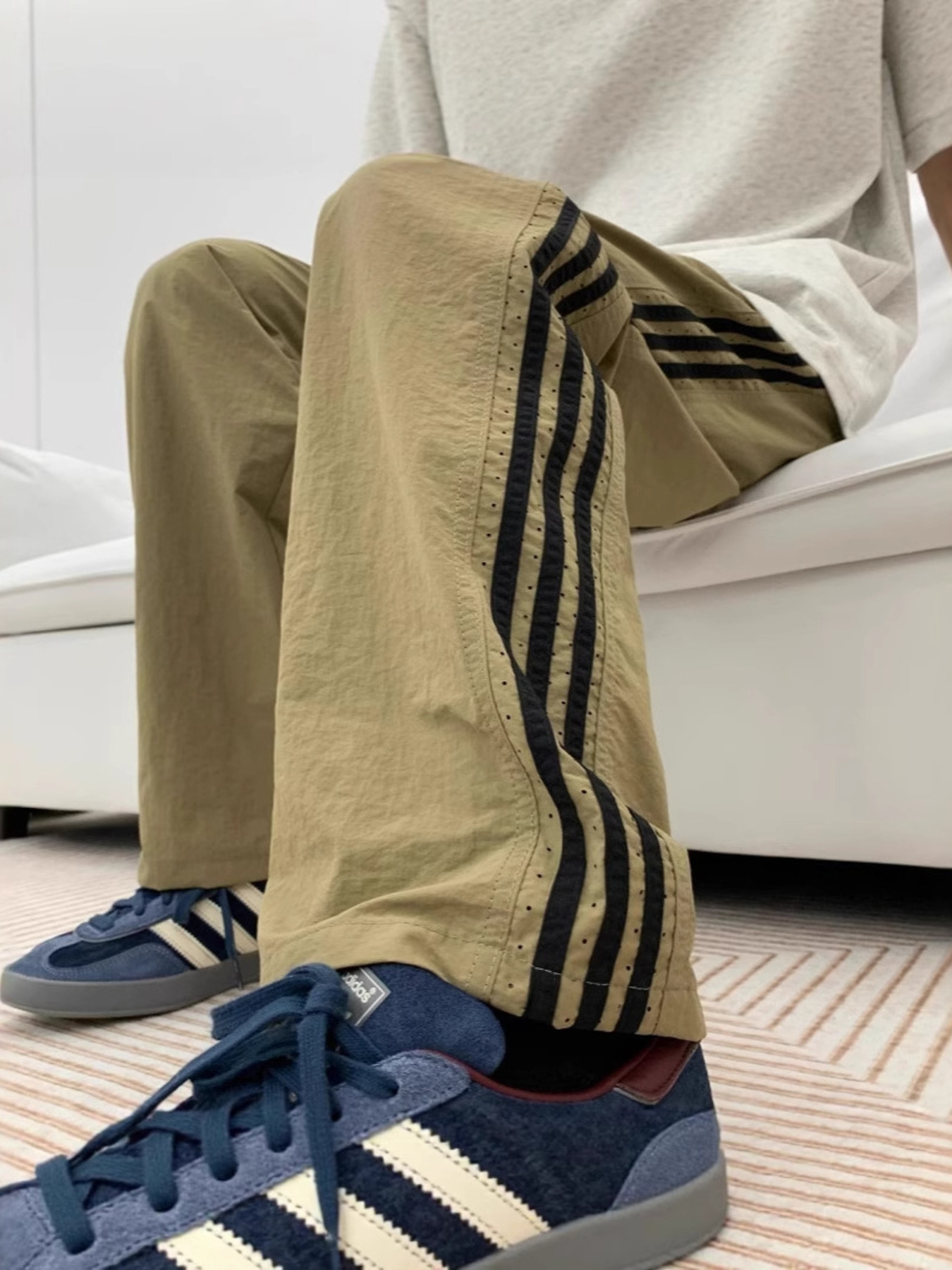 Men's Striped Wide Leg Pants