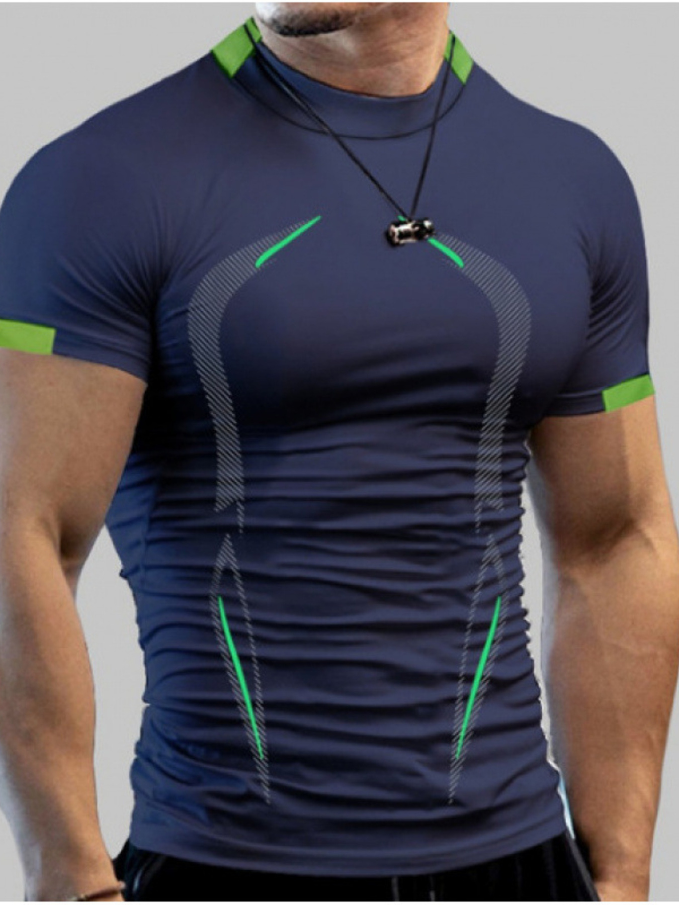 Men's Full Size Mock Neck Short Sleeve Active T-Shirt Plus Size