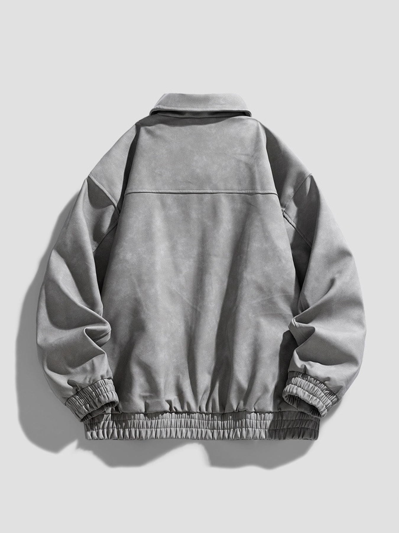 Men's Plus Size Zip-Up Collared Neck Jacket