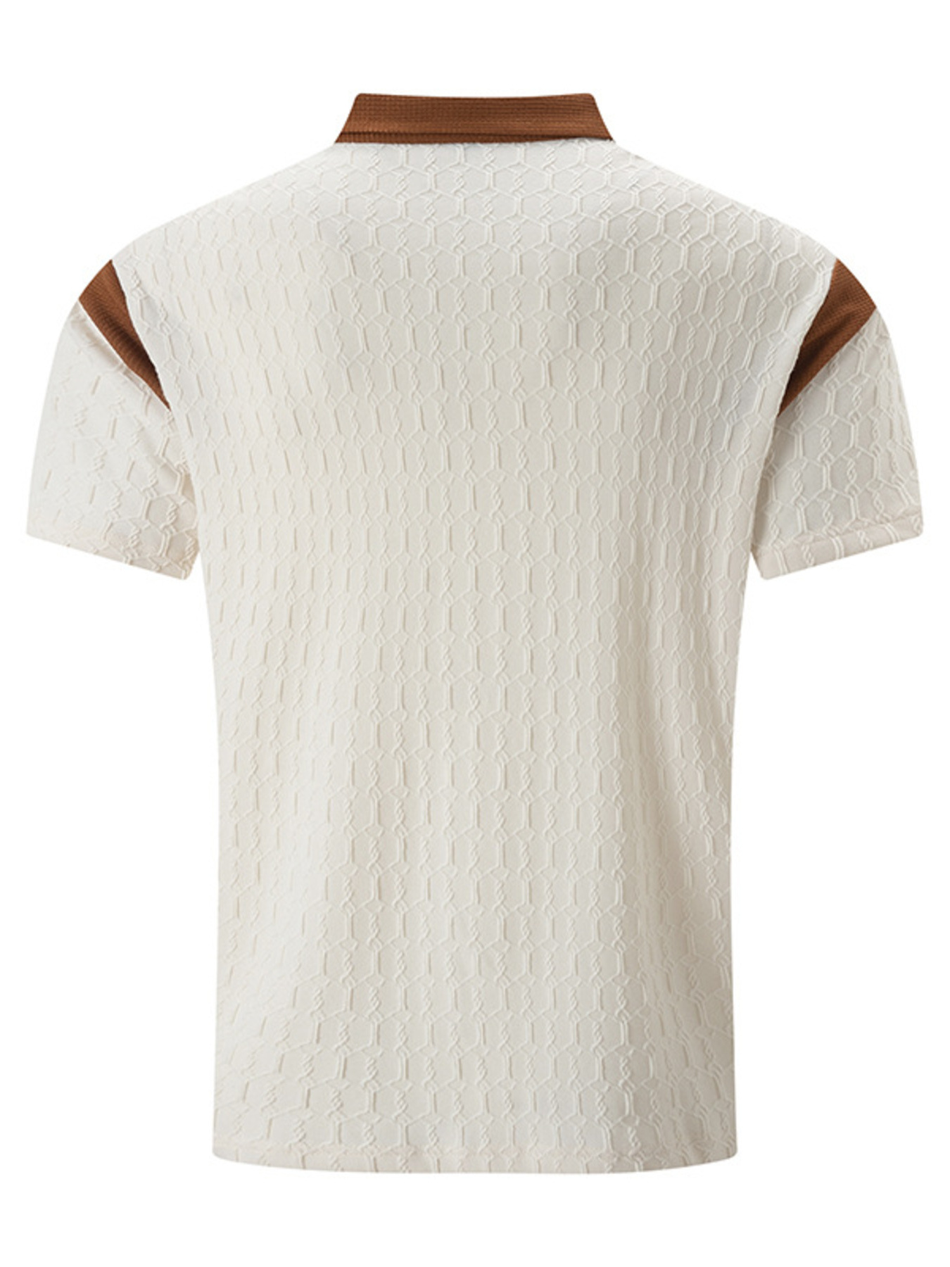 Men's Full Size Textured Short Sleeve Polo Plus Size