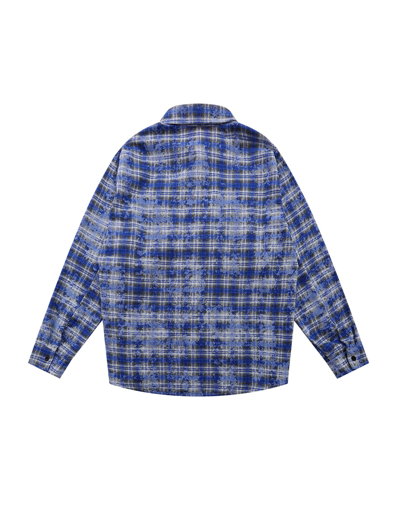 Men's Distressed Plaid Button-Up Shirt