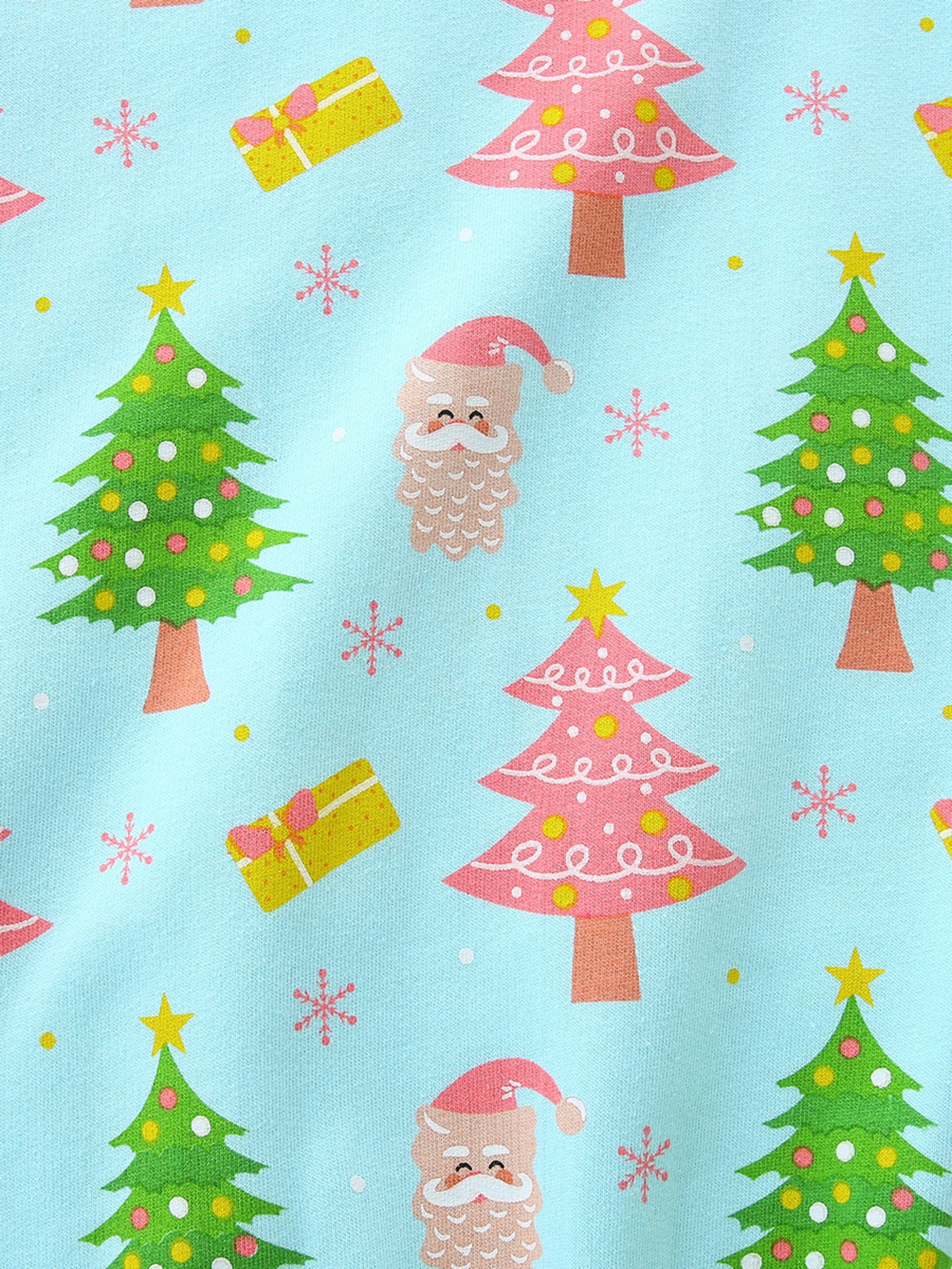 Children's Christmas Tree & Santa Print Crew Neck Sweatshirt