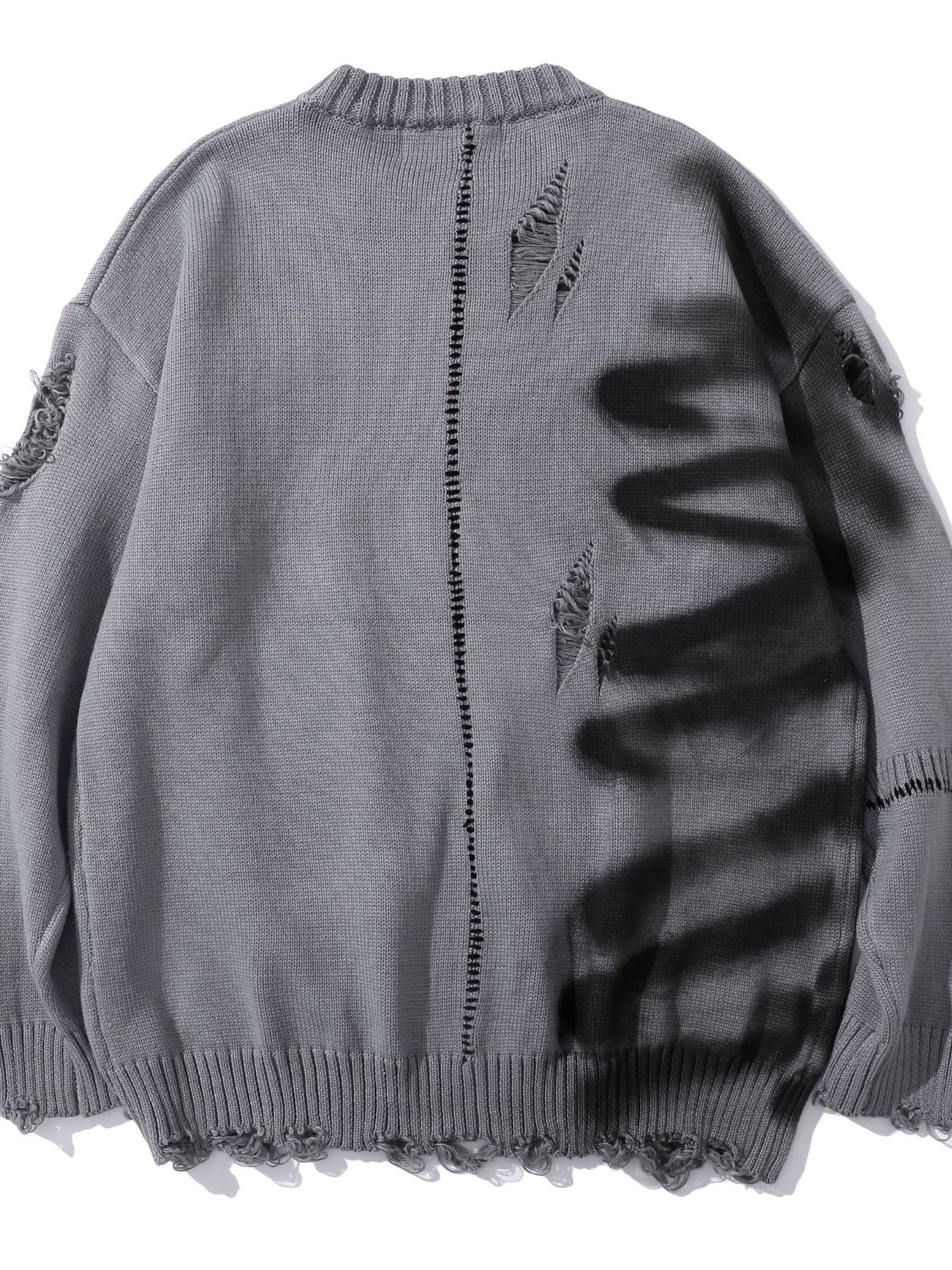 Men's Distressed Oversized Knit Sweater